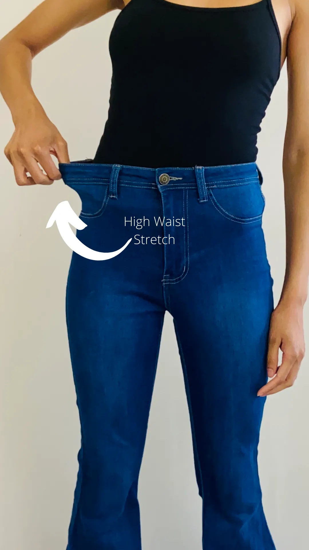 High Waist Bell Bottom Jeans- Indigo