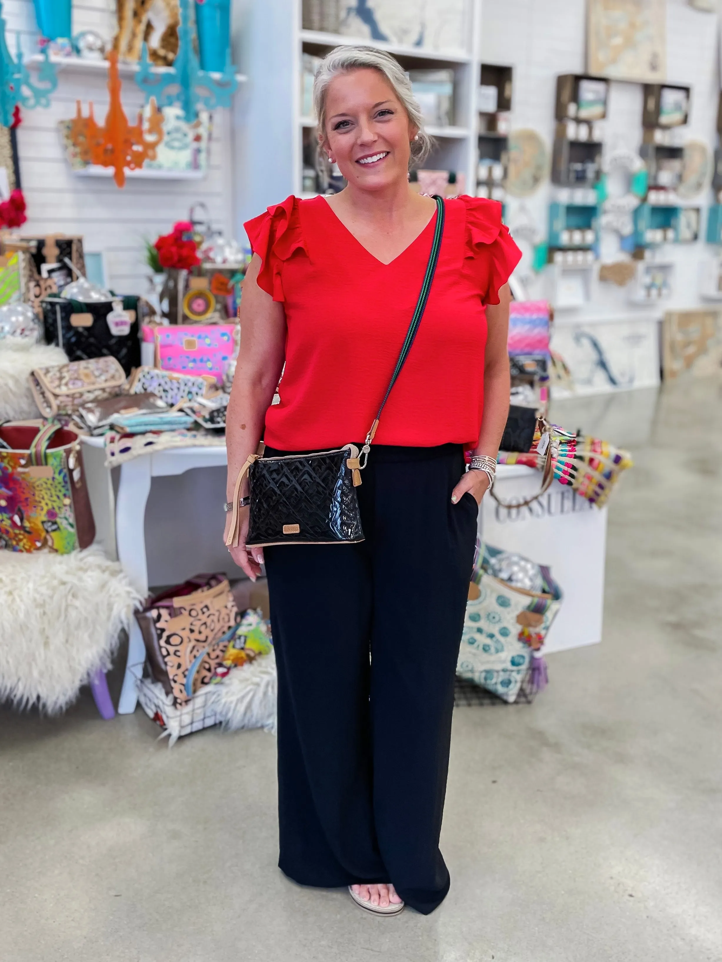 High Waisted Woven Wide Leg Pants