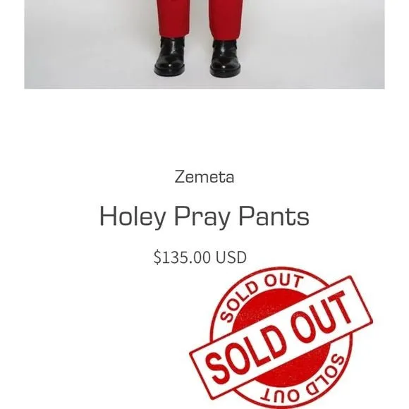Holey Pray Cut Out Pants | Red Semi Flared Fit High Waisted Side Zip