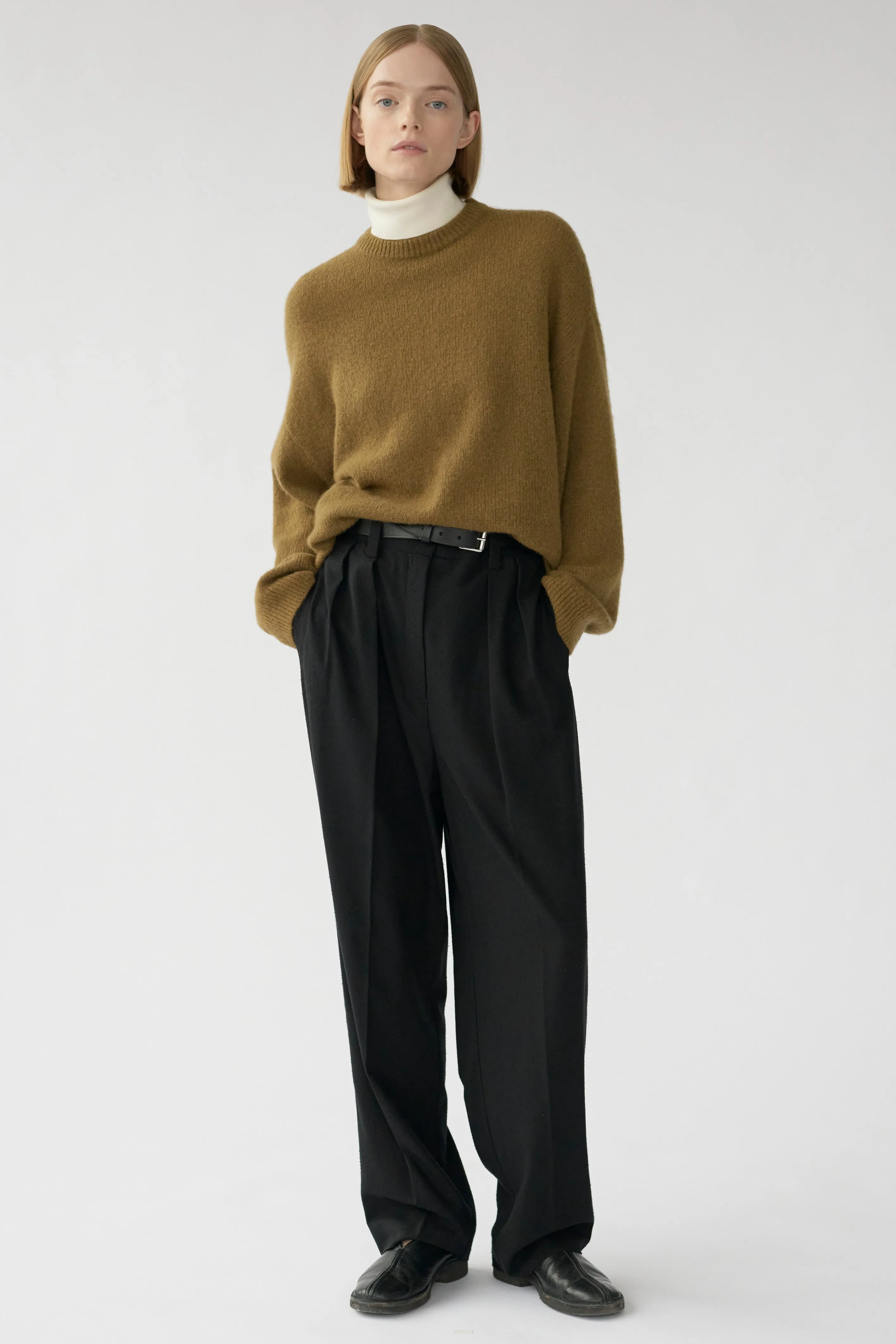 JOSEPH PANTS - BLACK - RAW SILK