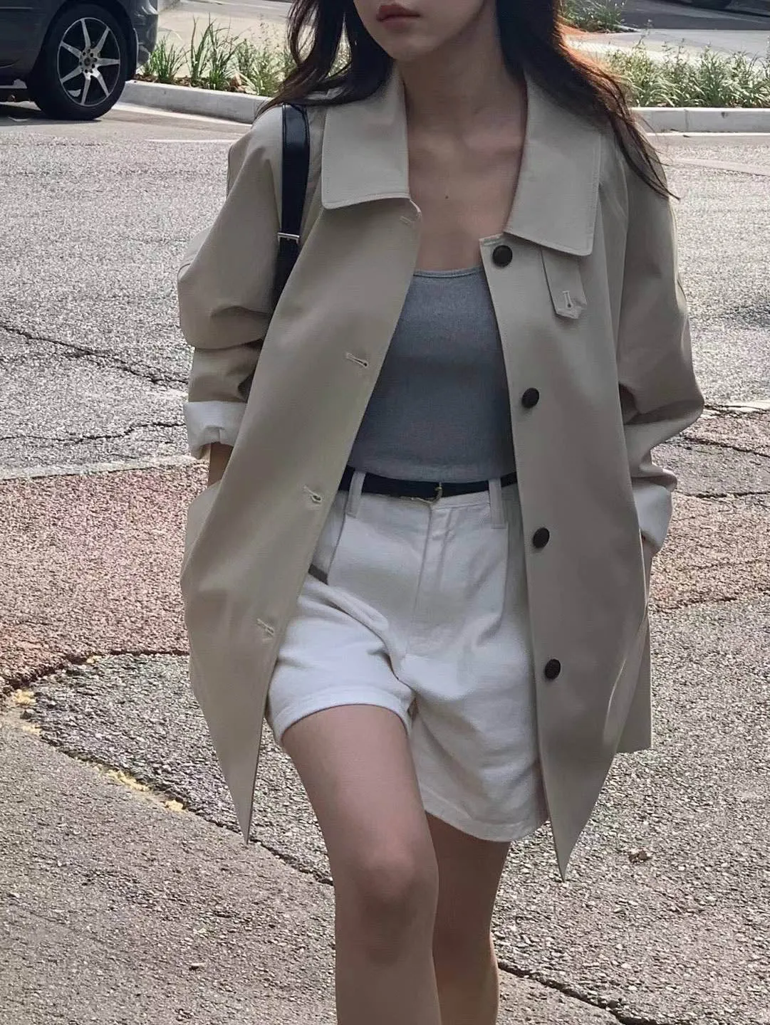 KALIN SHORT TRENCH LIGHT BEIGE