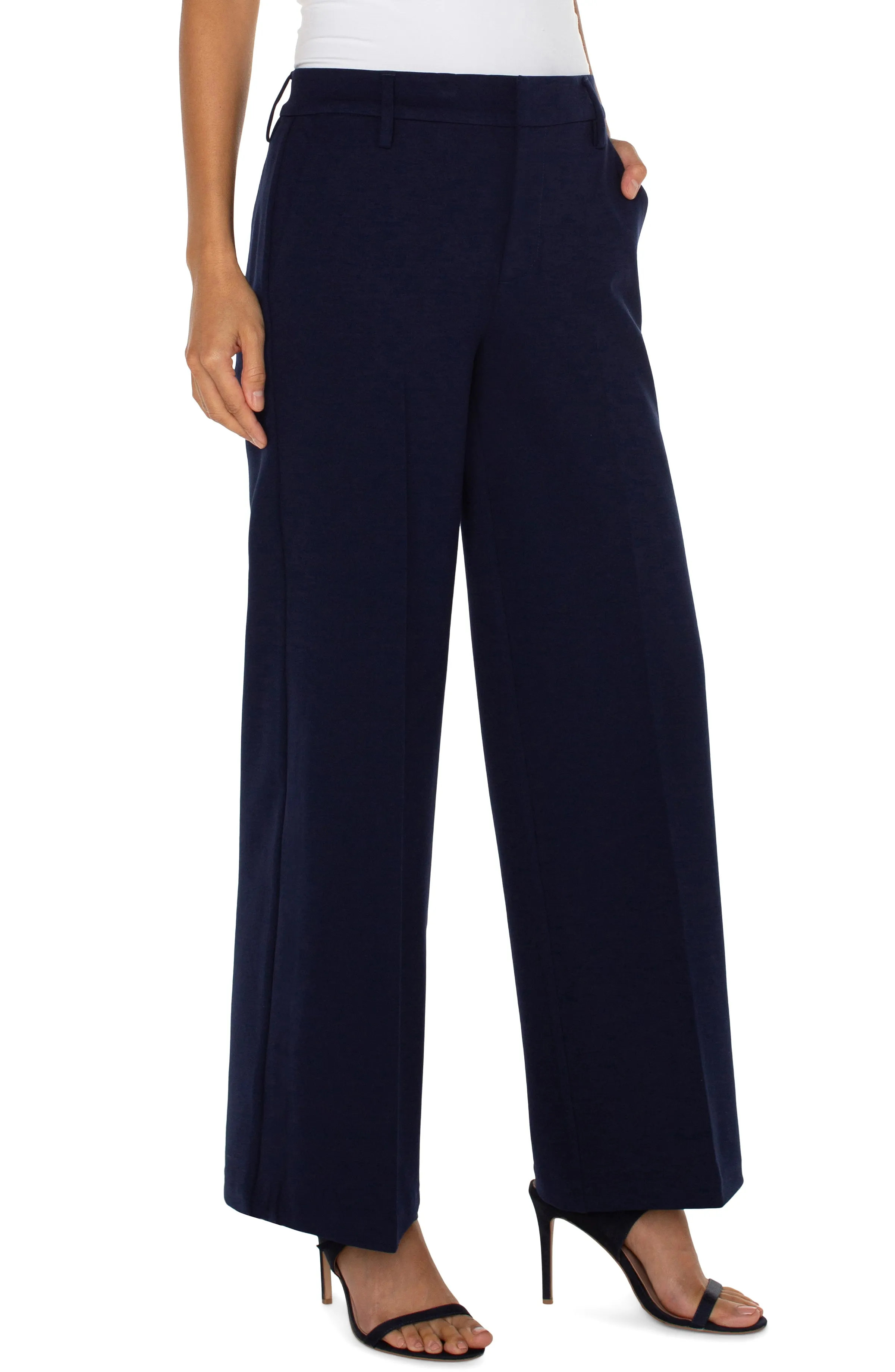 Liverpool Kelsey Wide Leg Trouser 31" inseam (Cadet Blue)