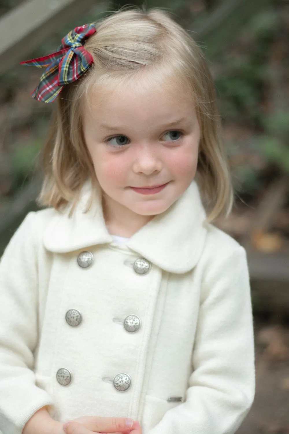 Marae Girls Dress Coat - Double Breasted Twirl Coat - Cream