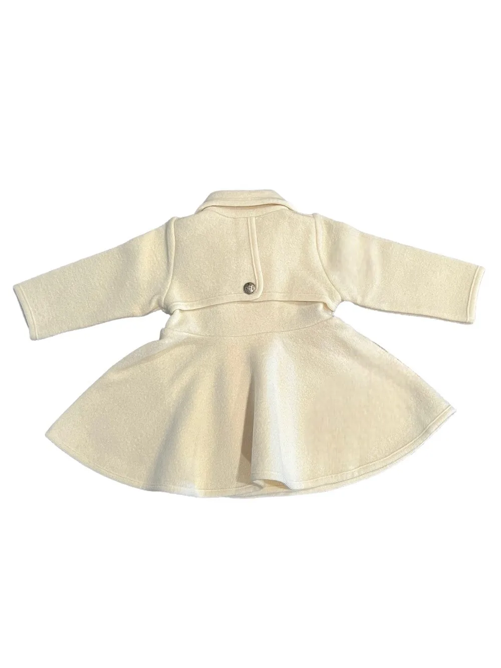 Marae Girls Dress Coat - Double Breasted Twirl Coat - Cream