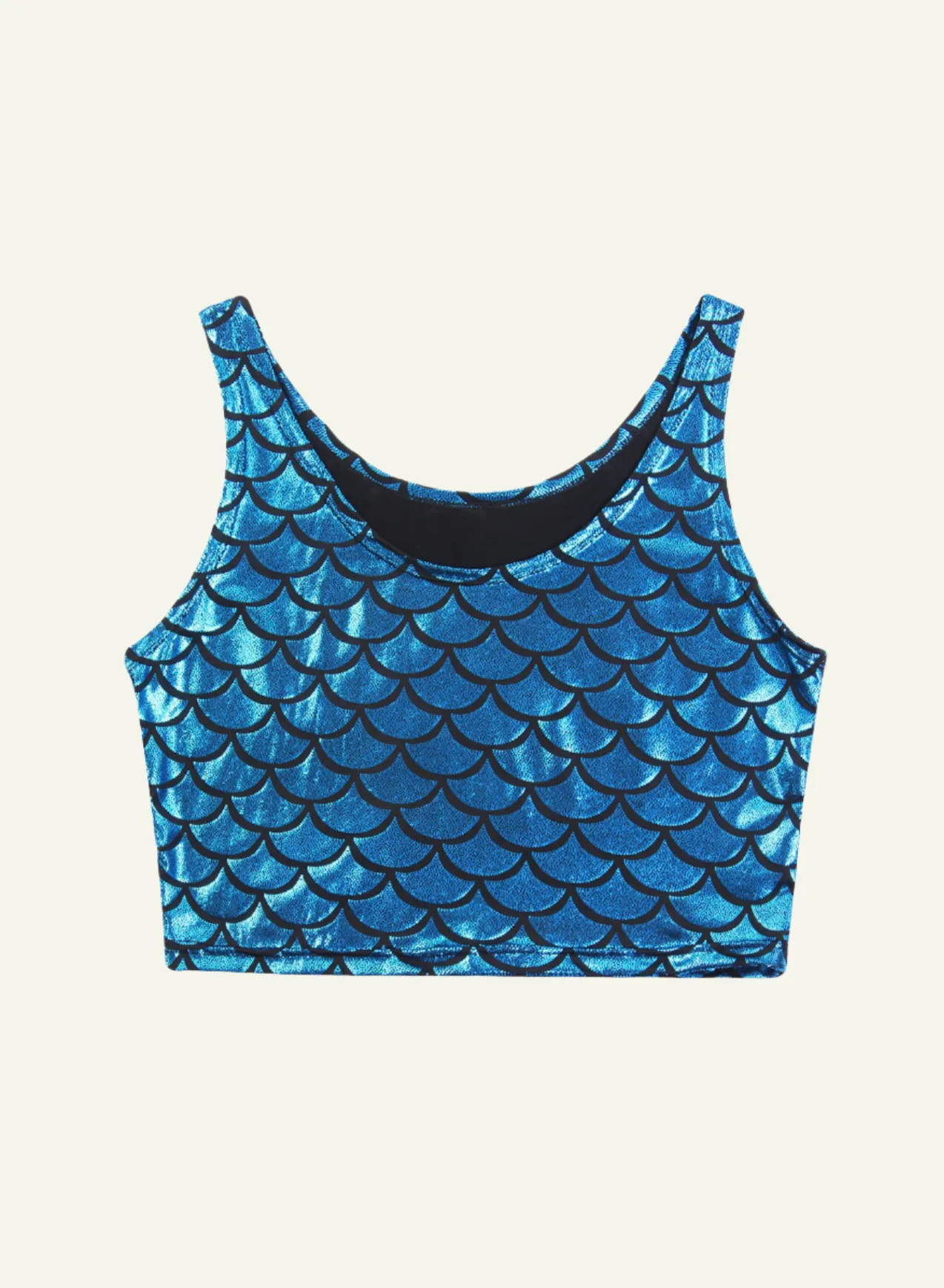 Metallic Fish Scale Crop Top