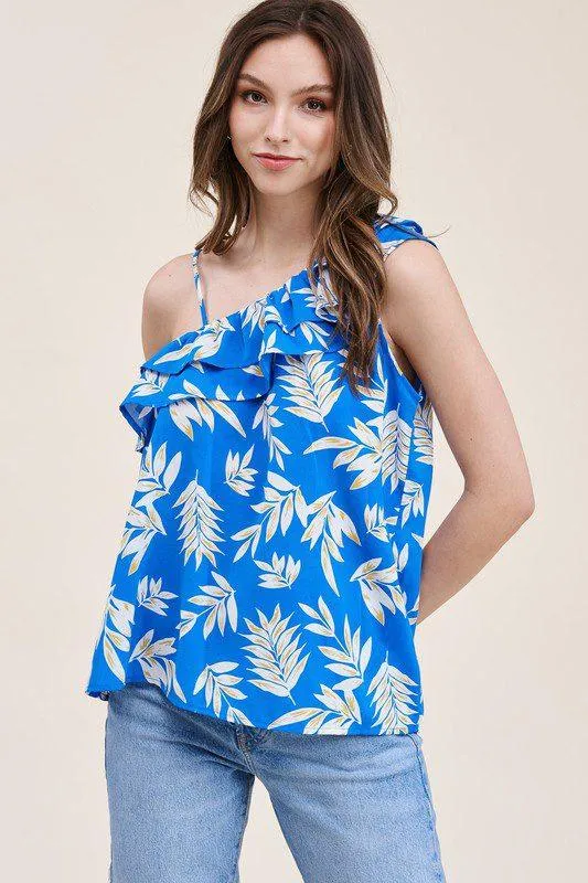 One Shoulder Ruffle Top