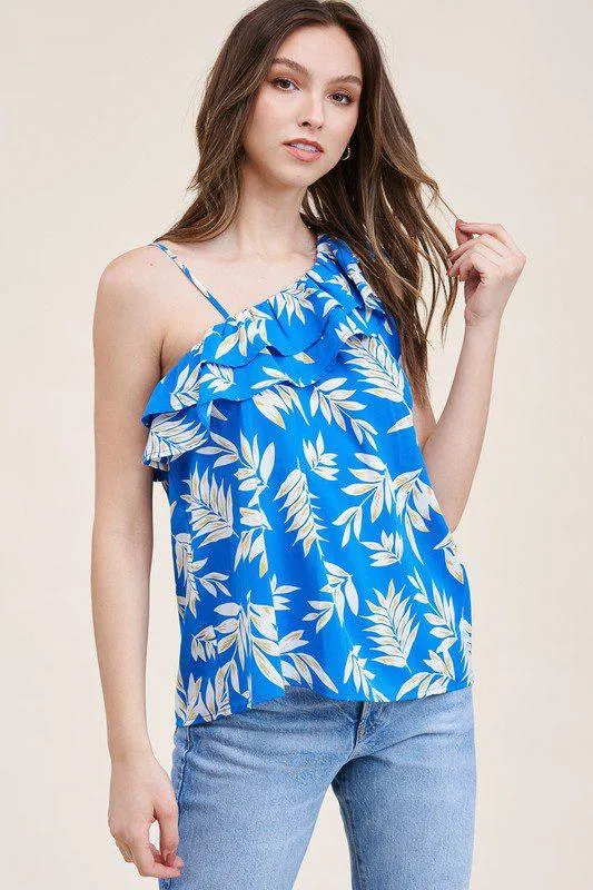 One Shoulder Ruffle Top