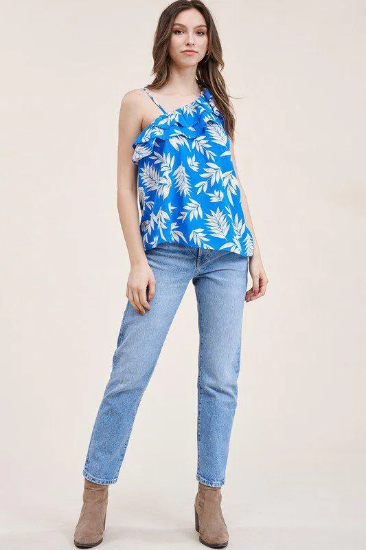 One Shoulder Ruffle Top