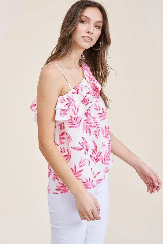 One Shoulder Ruffle Top