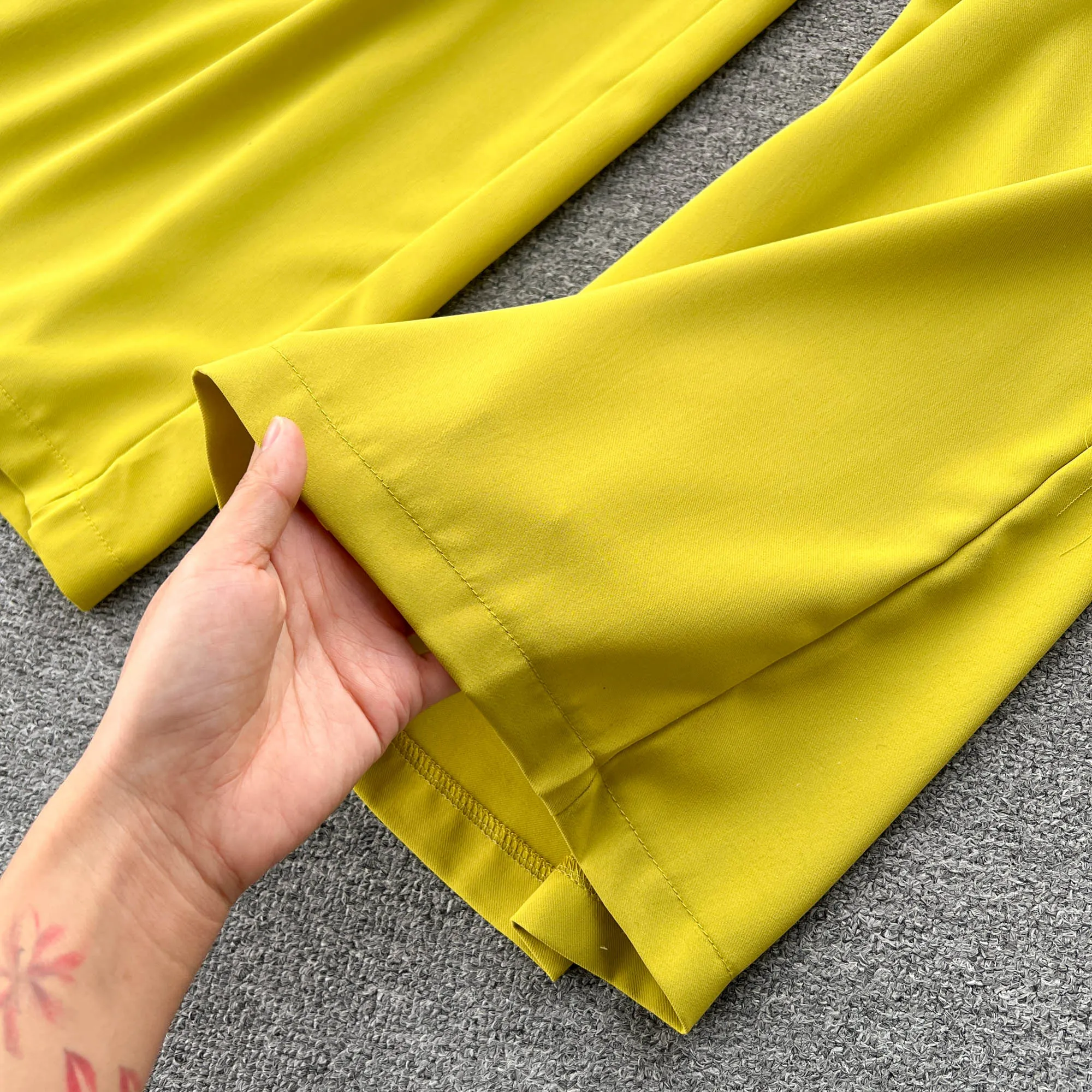 One-shoulder Top&Wide-legged Trousers 2Pcs