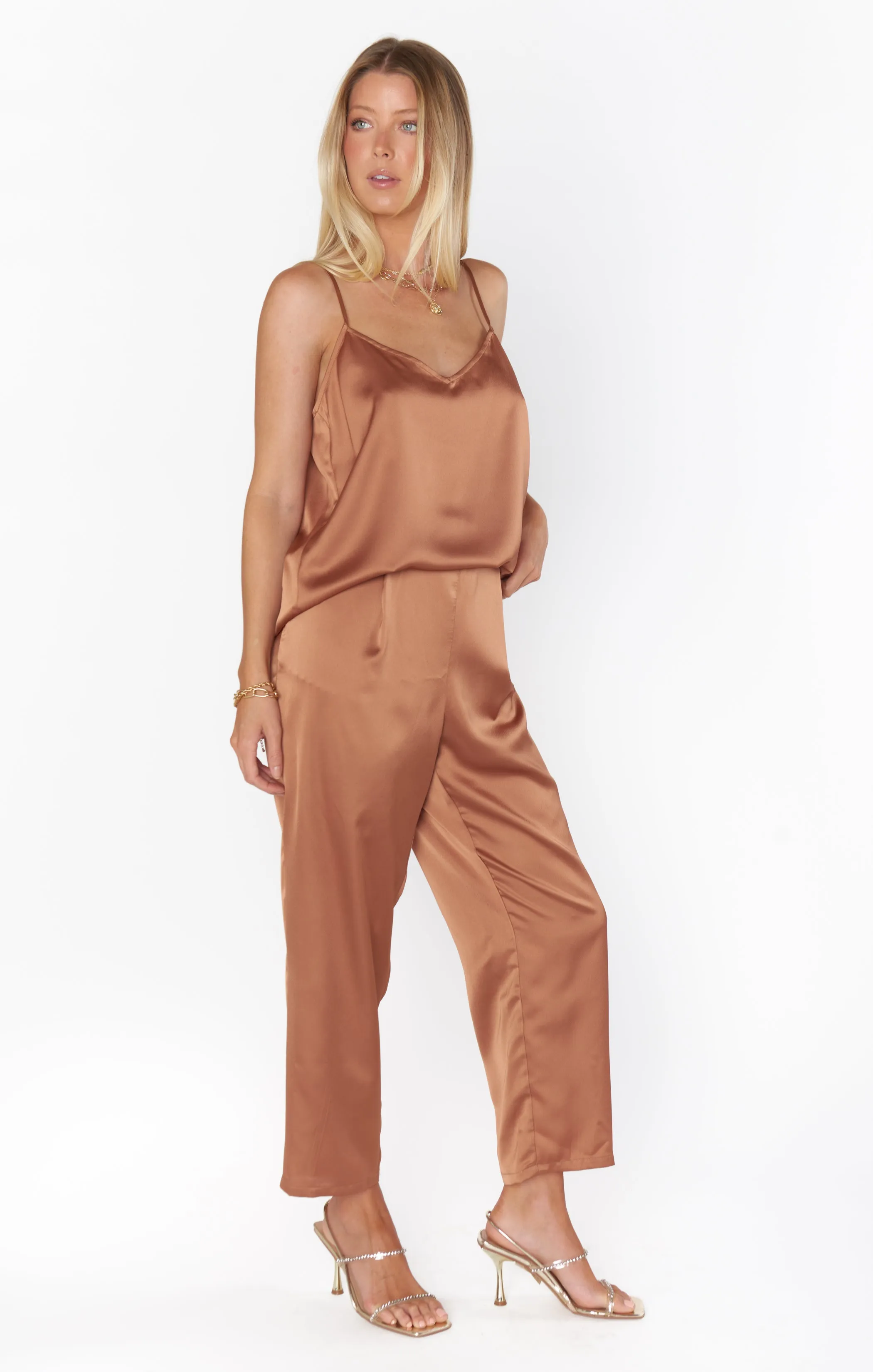 Oscar Pants ~ Copper Luxe Satin