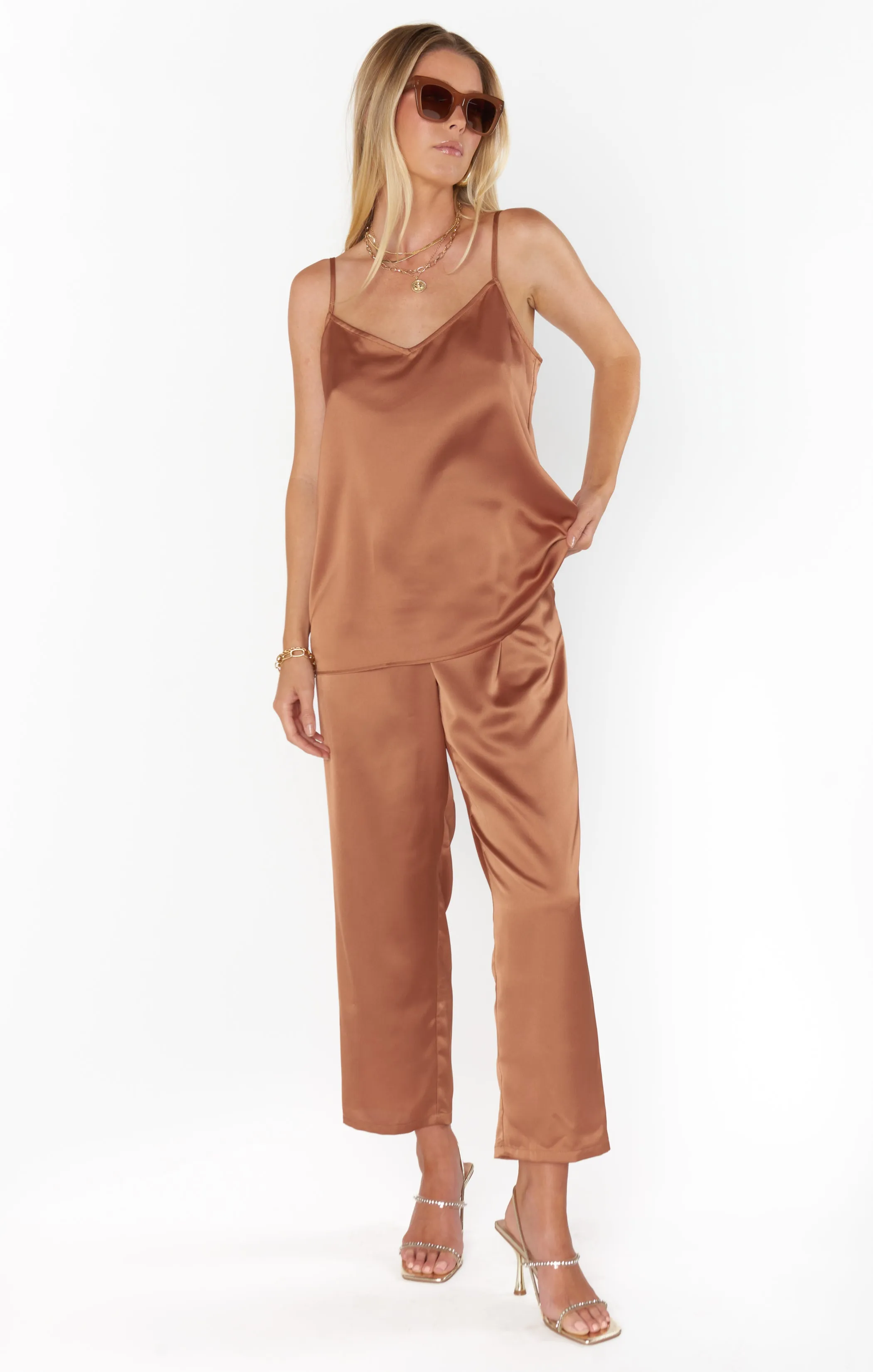 Oscar Pants ~ Copper Luxe Satin