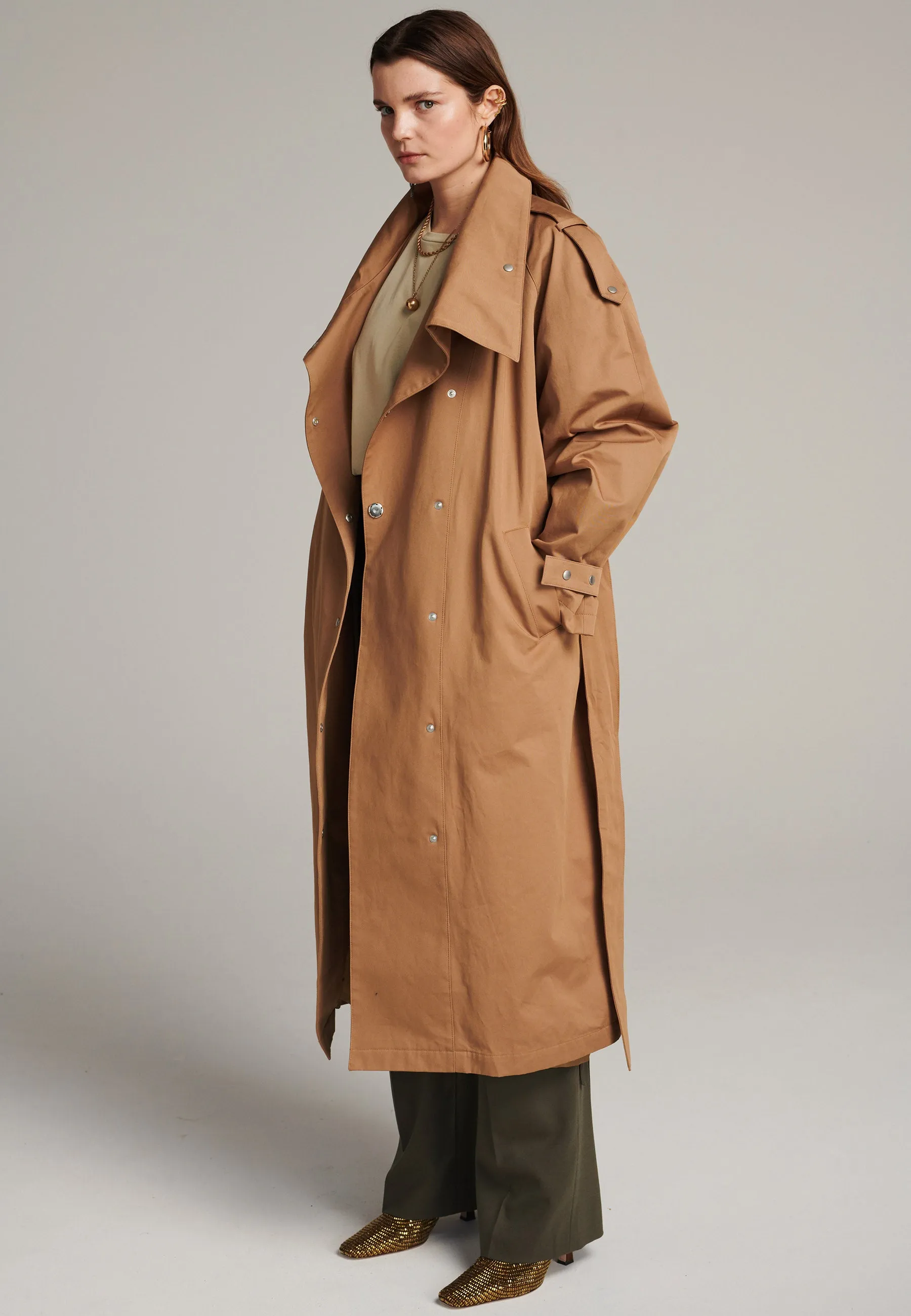 Overcome oversized trench coat