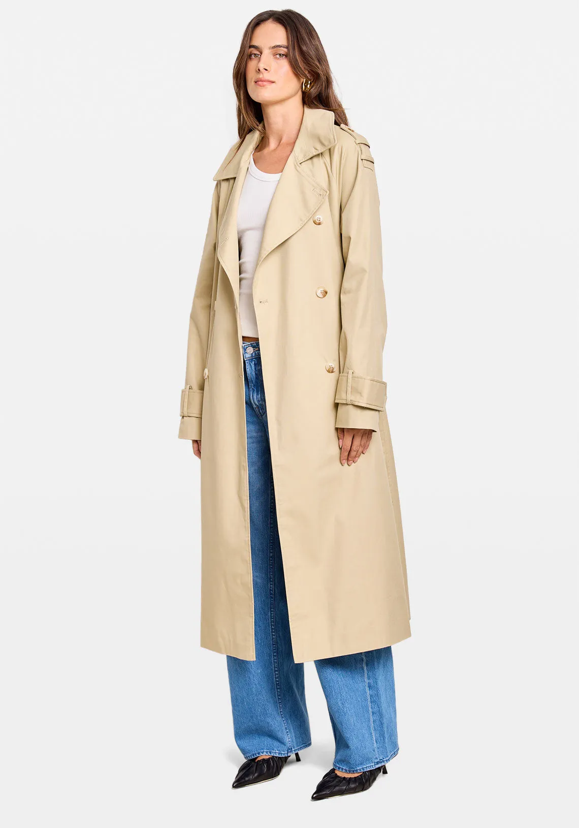 OVERSIZED COTTON TRENCH COAT BUTTER
