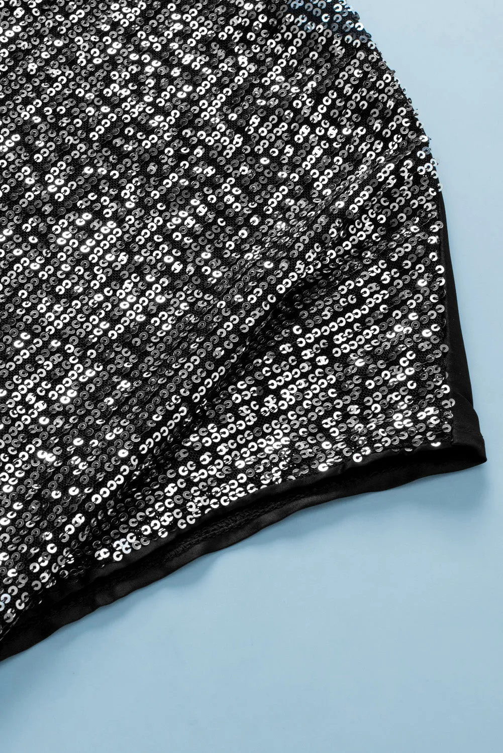 Plus Size Sequined V Neck Tee