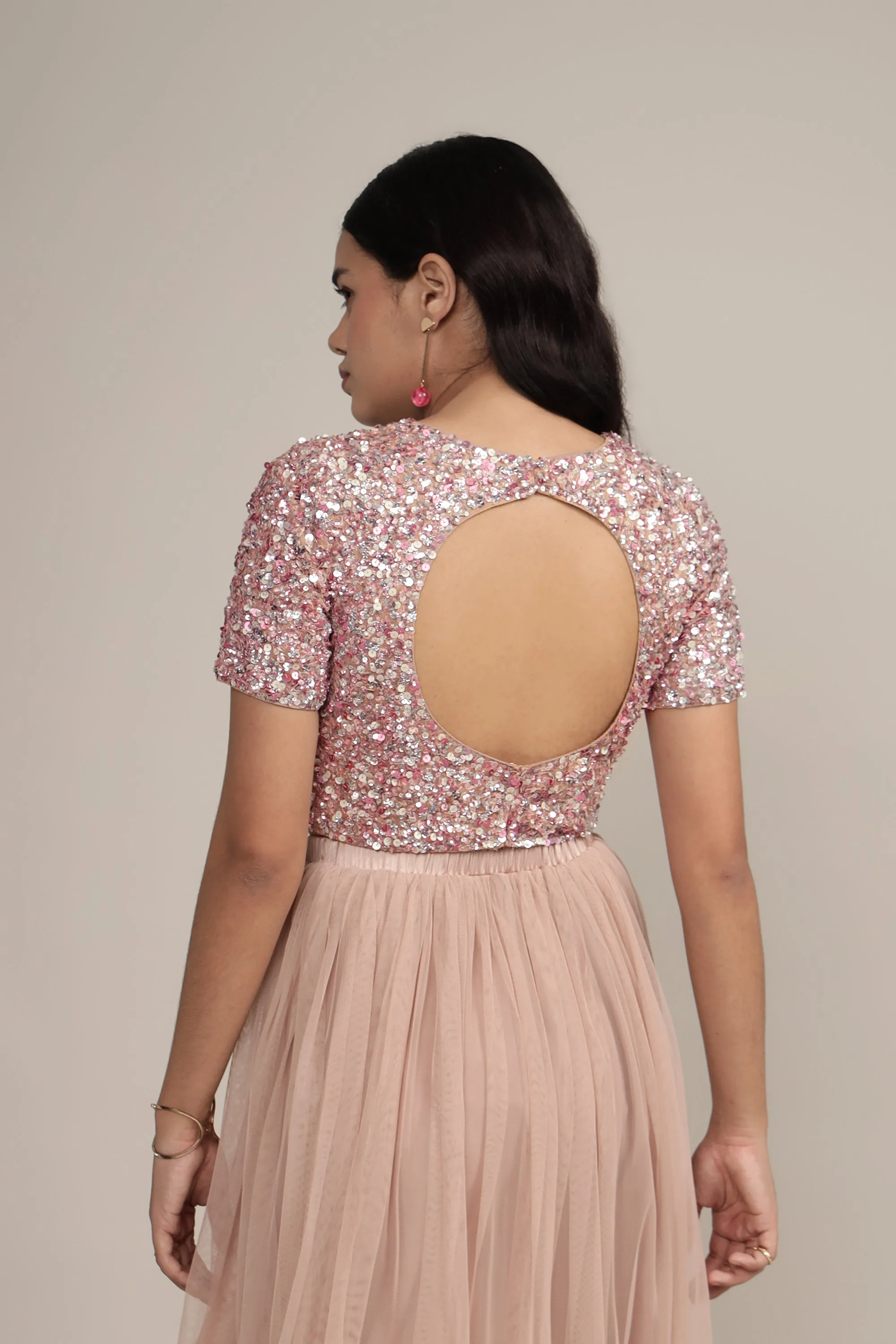 Priya Picasso Embellished Top in Mauve