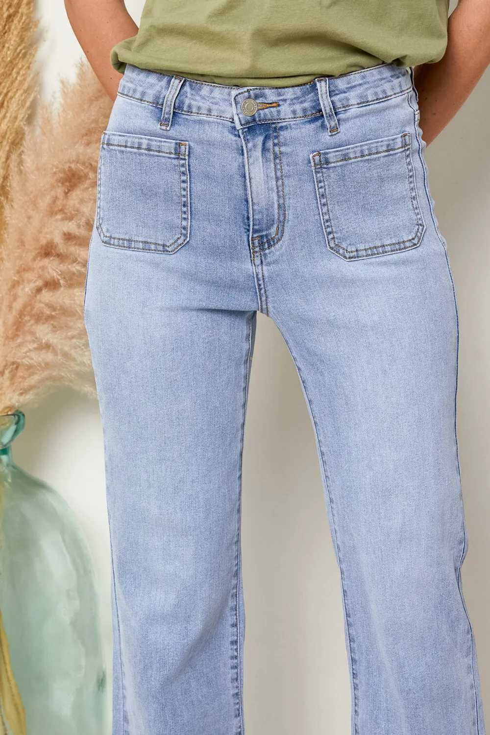 R.Display Wide-Legged Denim Jeans
