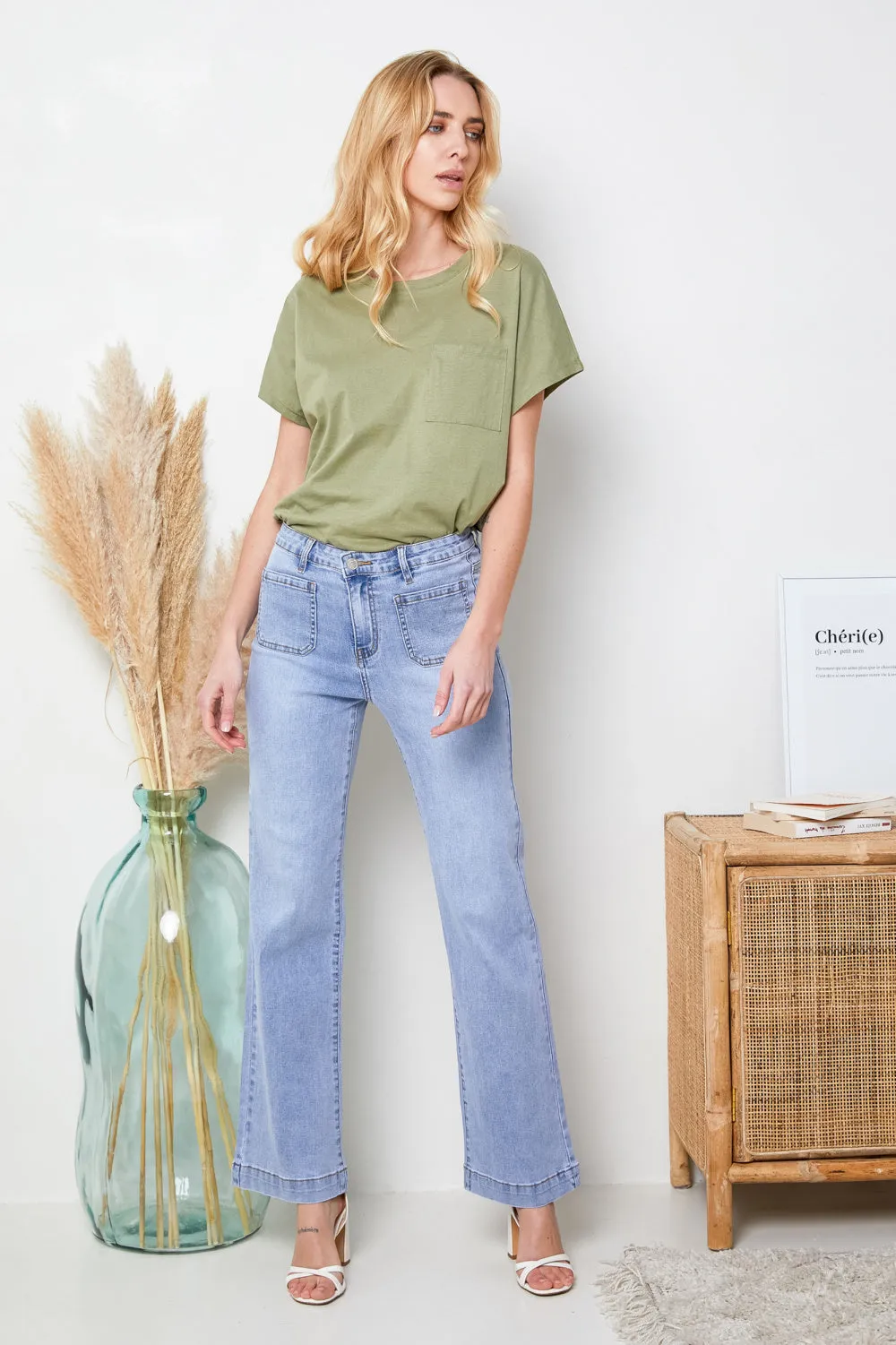 R.Display Wide-Legged Denim Jeans