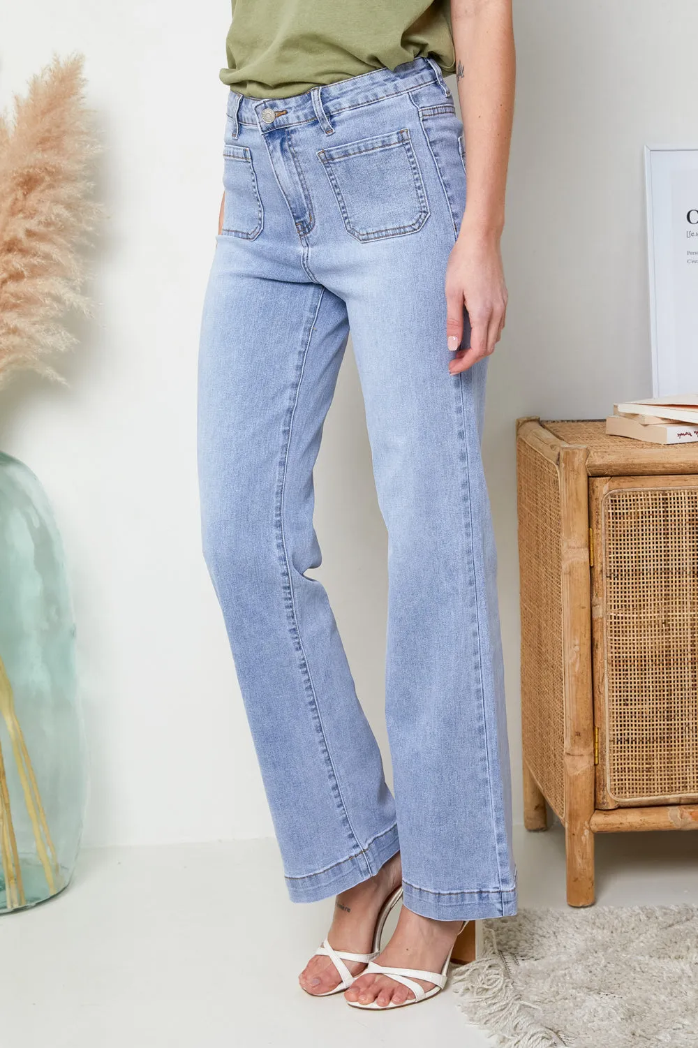 R.Display Wide-Legged Denim Jeans