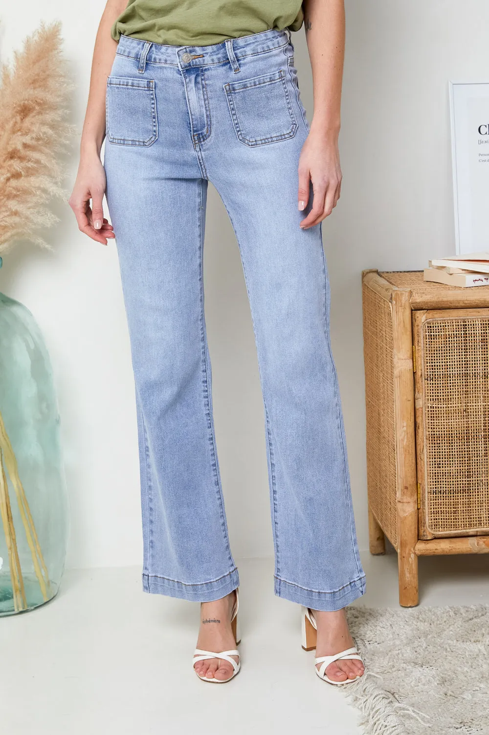 R.Display Wide-Legged Denim Jeans
