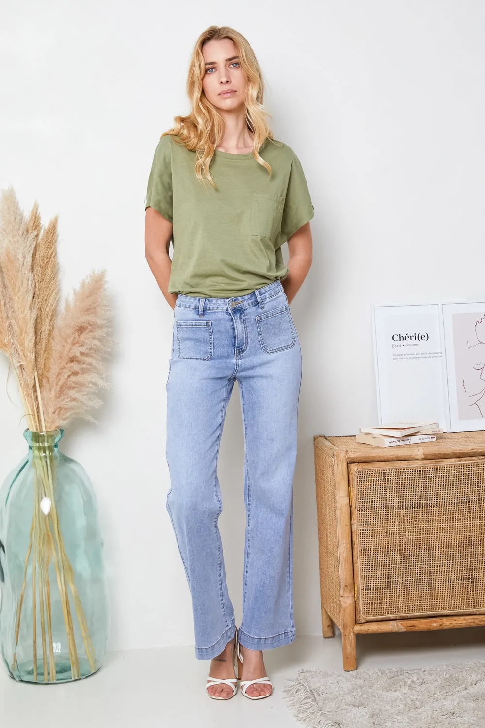 R.Display Wide-Legged Denim Jeans
