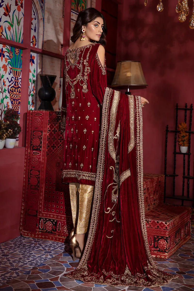 Red Velvet Salwar Kameez Pakistani Wedding Dresses