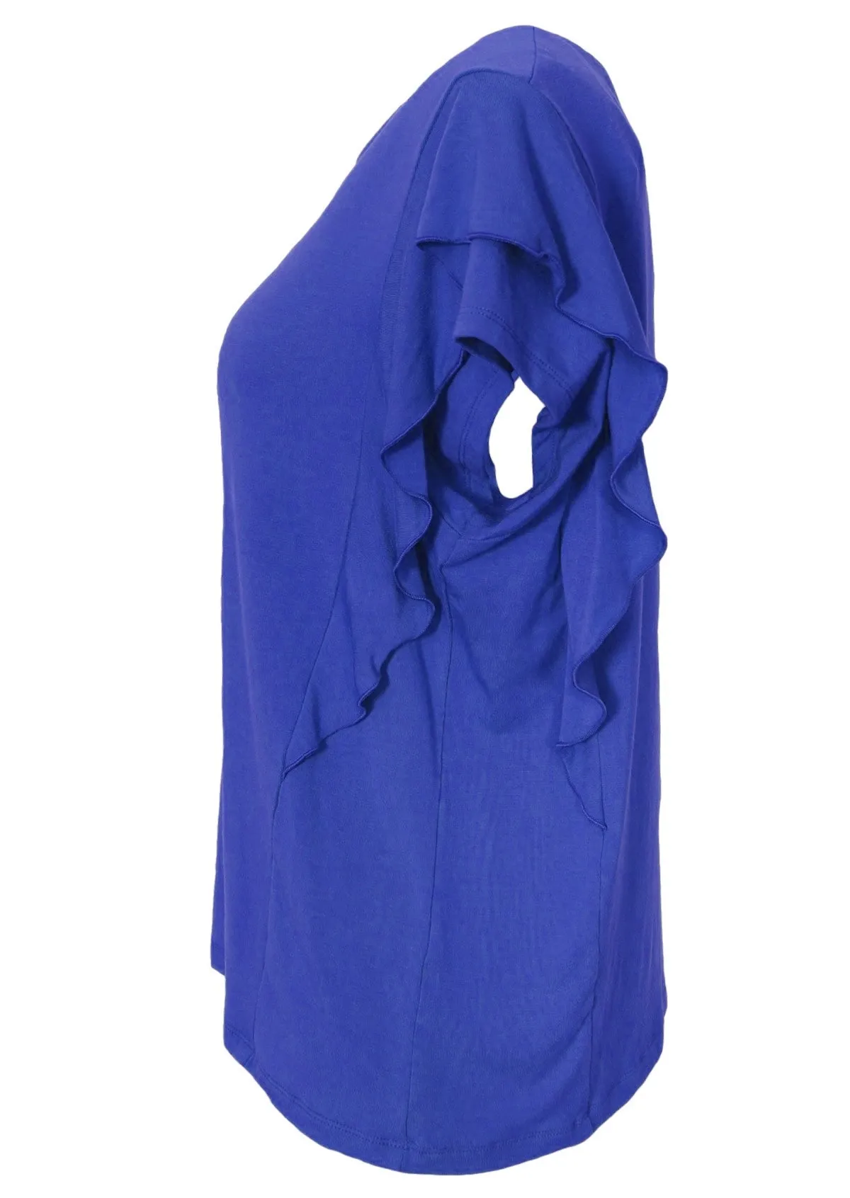 Ruffle Tee Electric Blue
