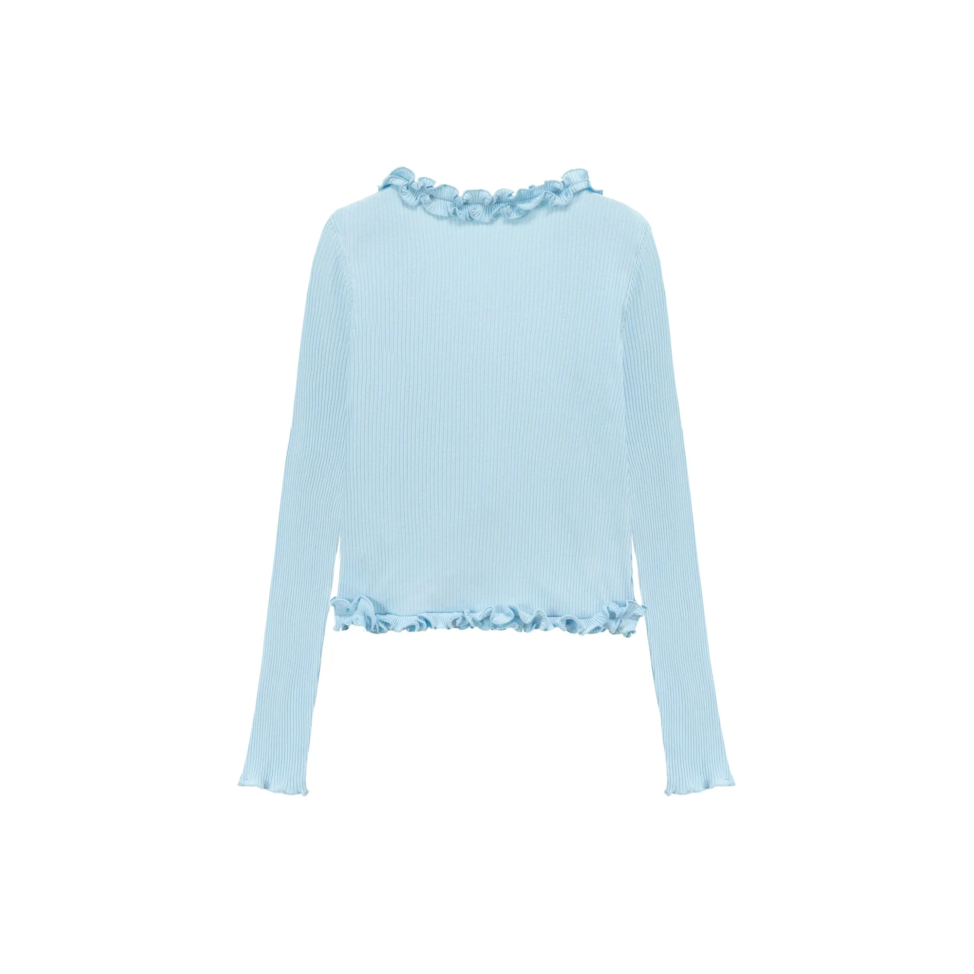 Ruffle Tie Up Long Sleeve Top