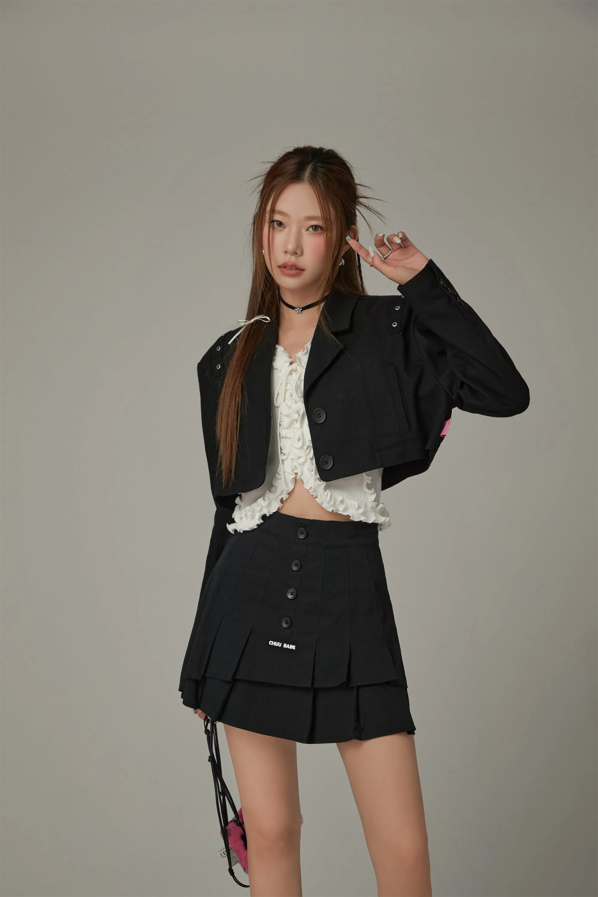 Ruffle Tie Up Long Sleeve Top
