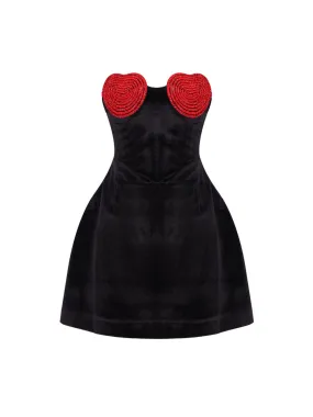 Sayra Heart Embellished Mini Dress