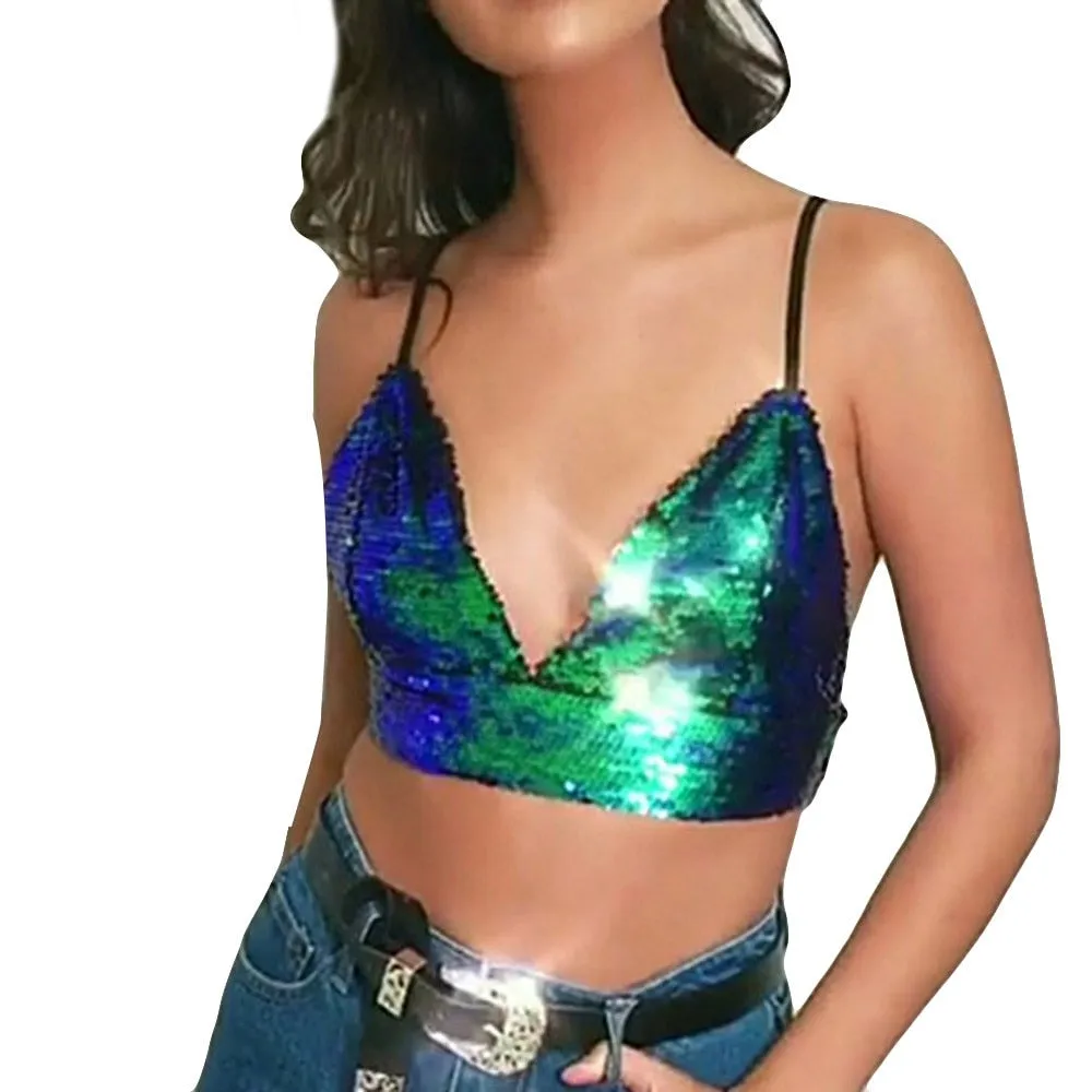 Sequined Crop Top