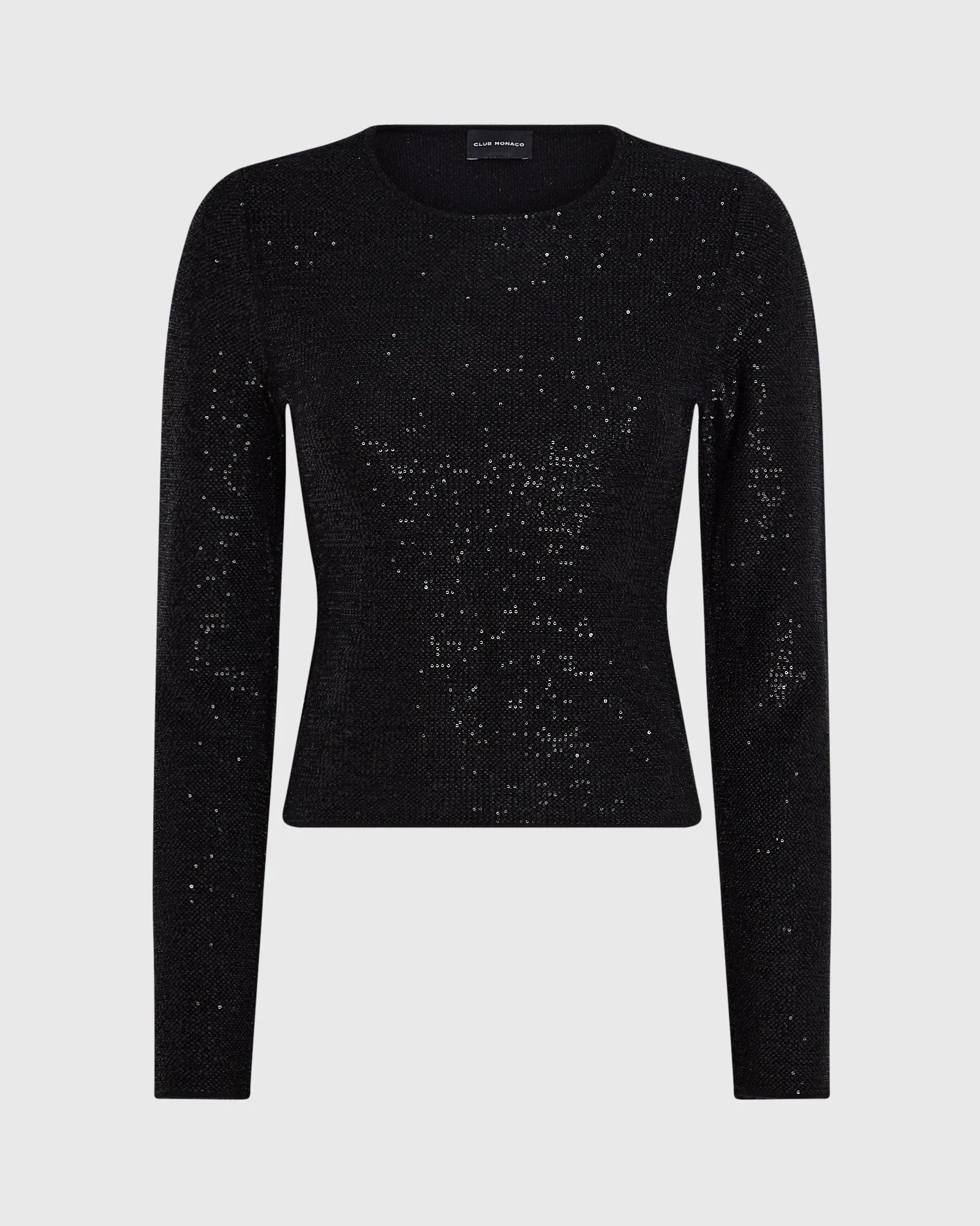 Sequined Shrunken Sweater
