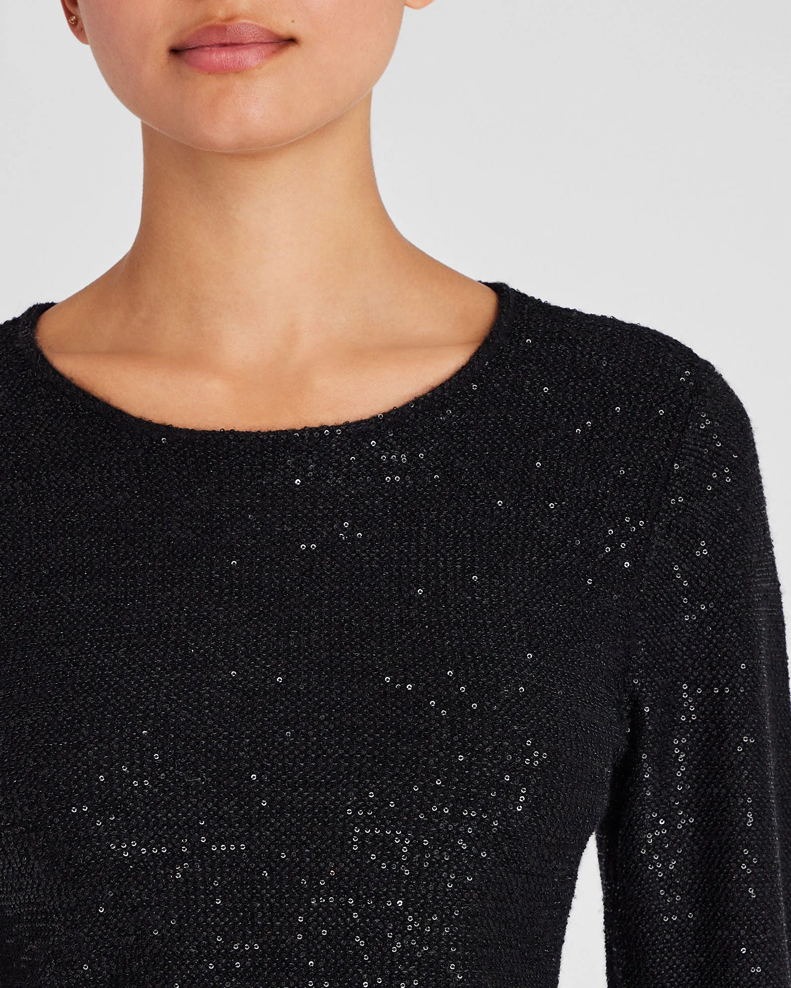 Sequined Shrunken Sweater