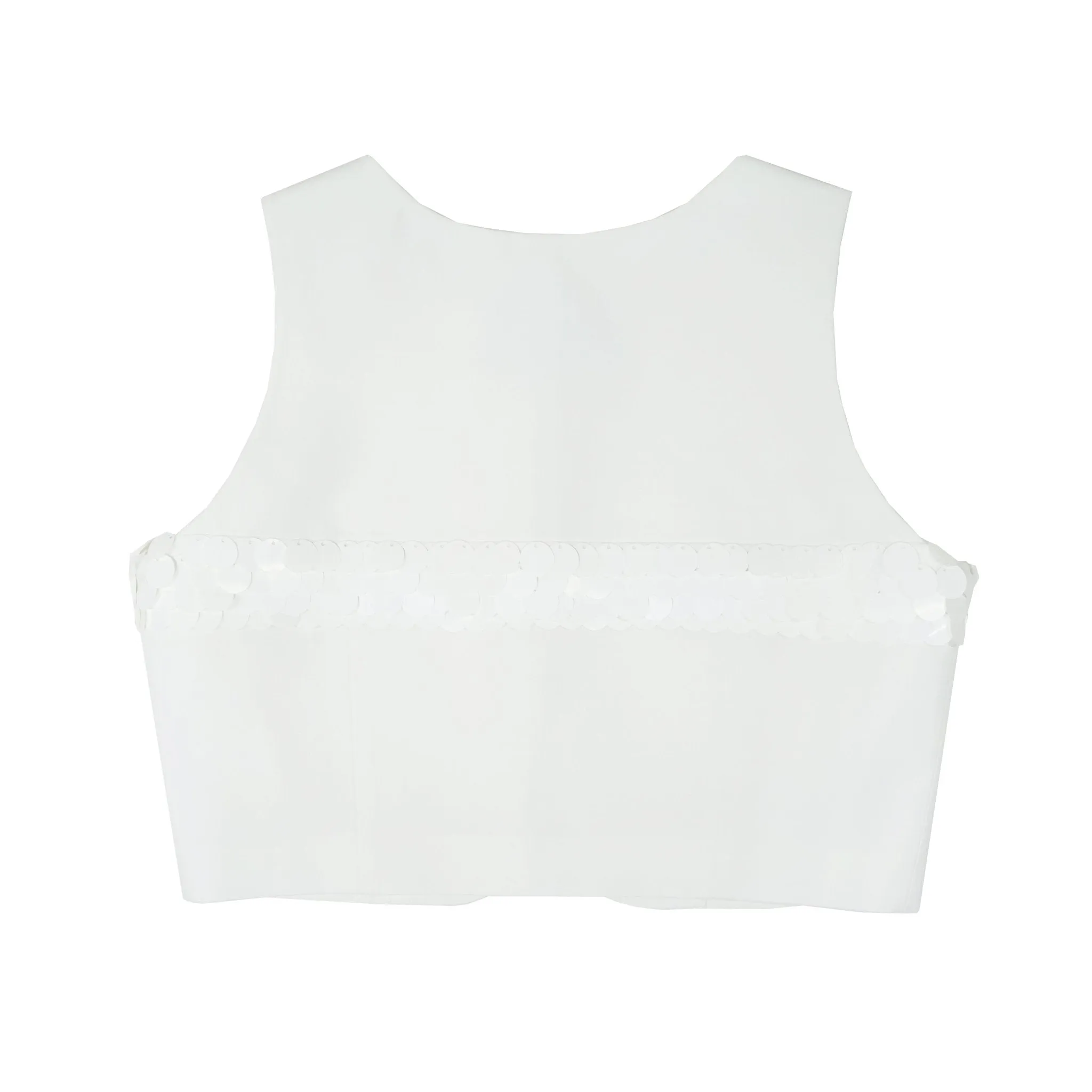 Sequined Suit Vest in White