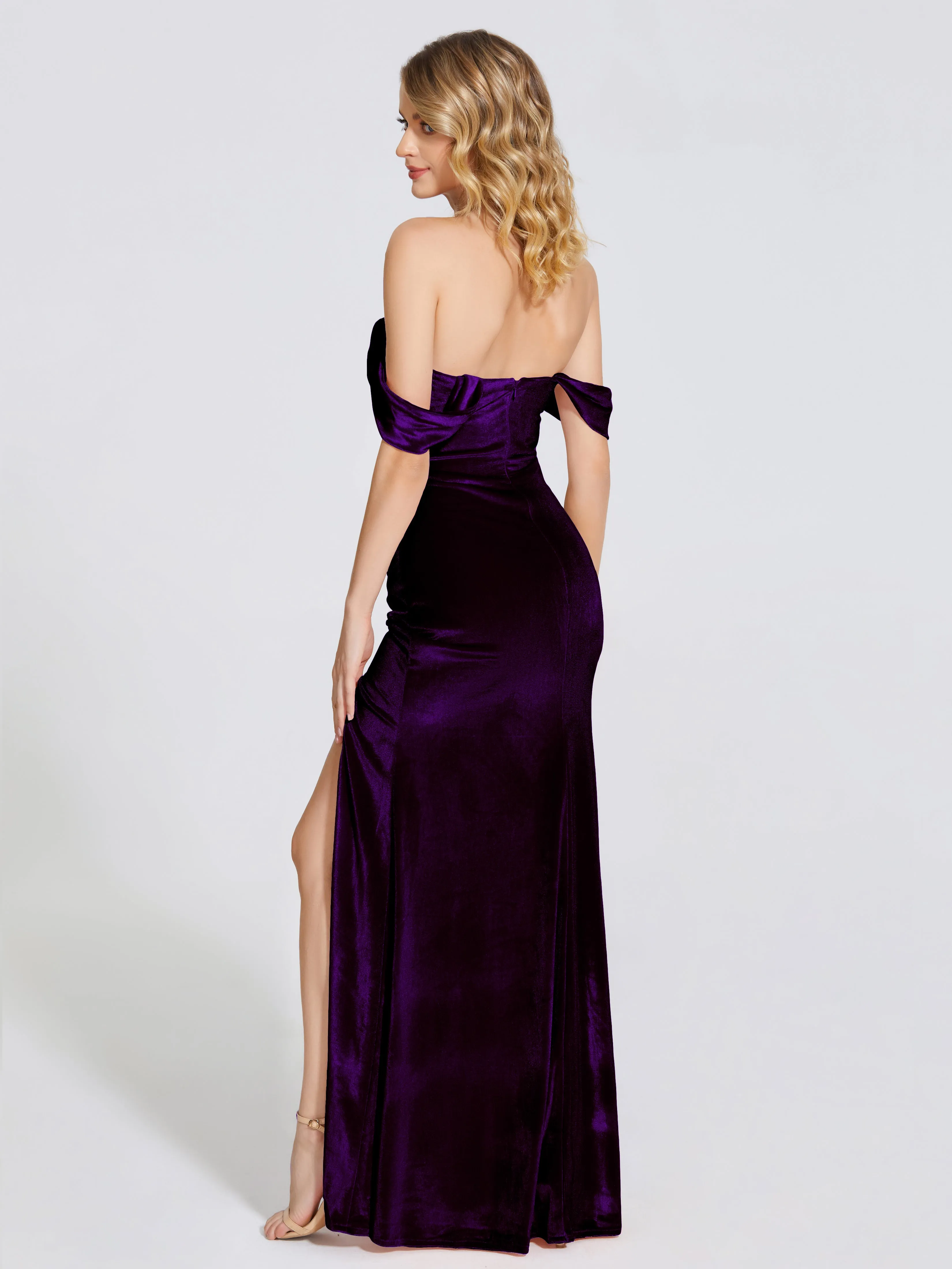 Sienna Pretty Split Velvet Bridesmaid Dresses