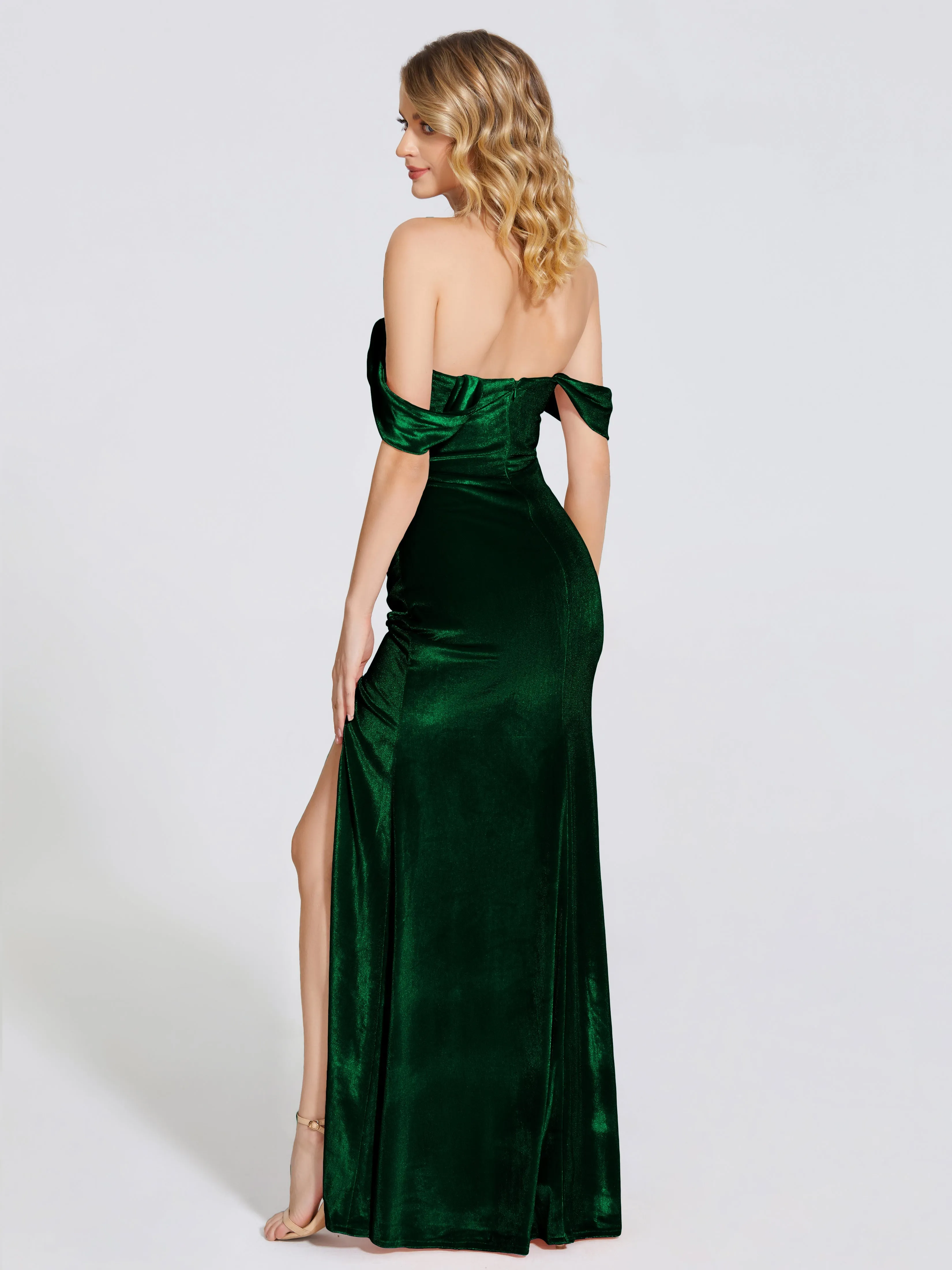 Sienna Pretty Split Velvet Bridesmaid Dresses