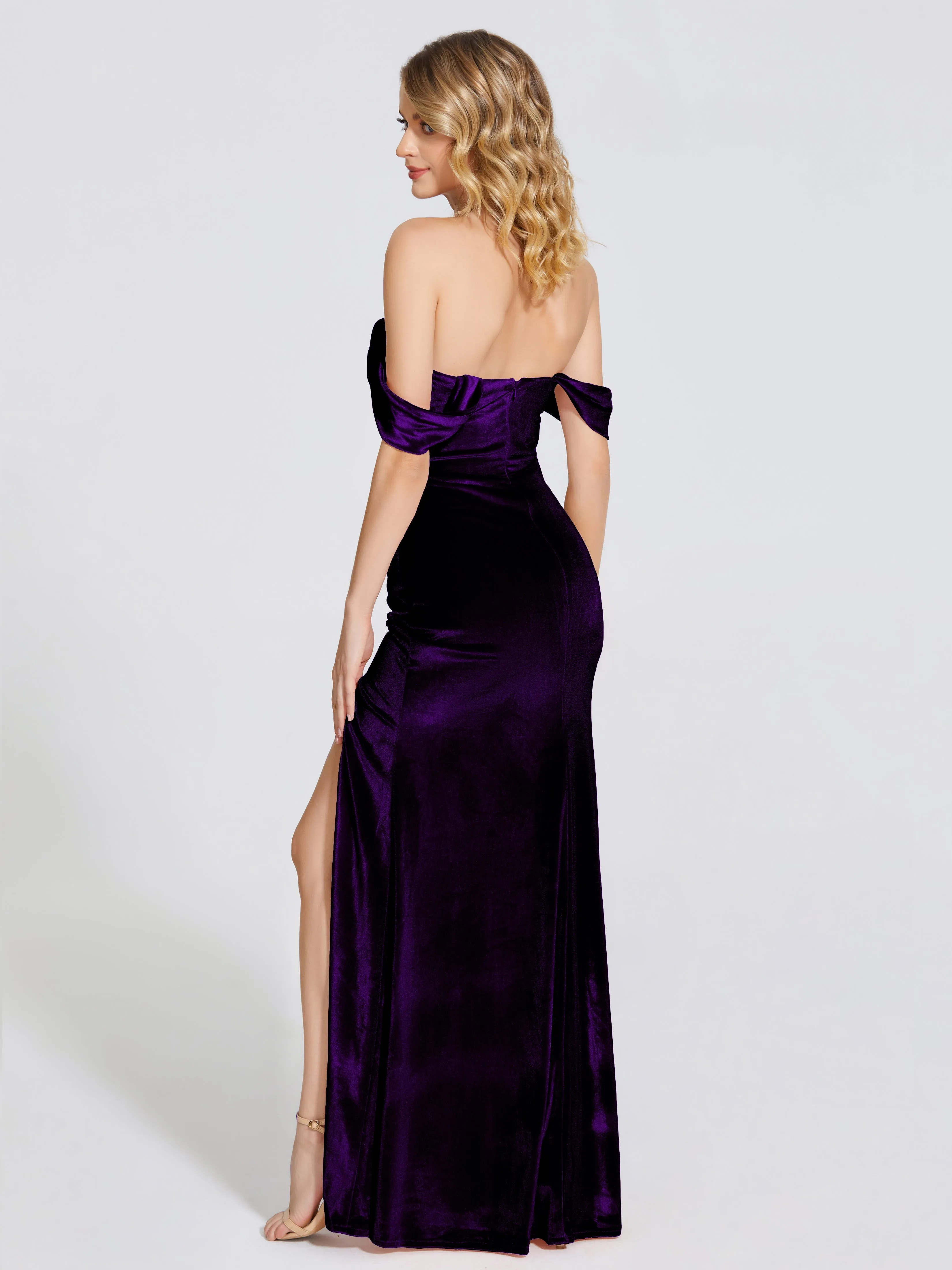 Sienna Pretty Split Velvet Bridesmaid Dresses