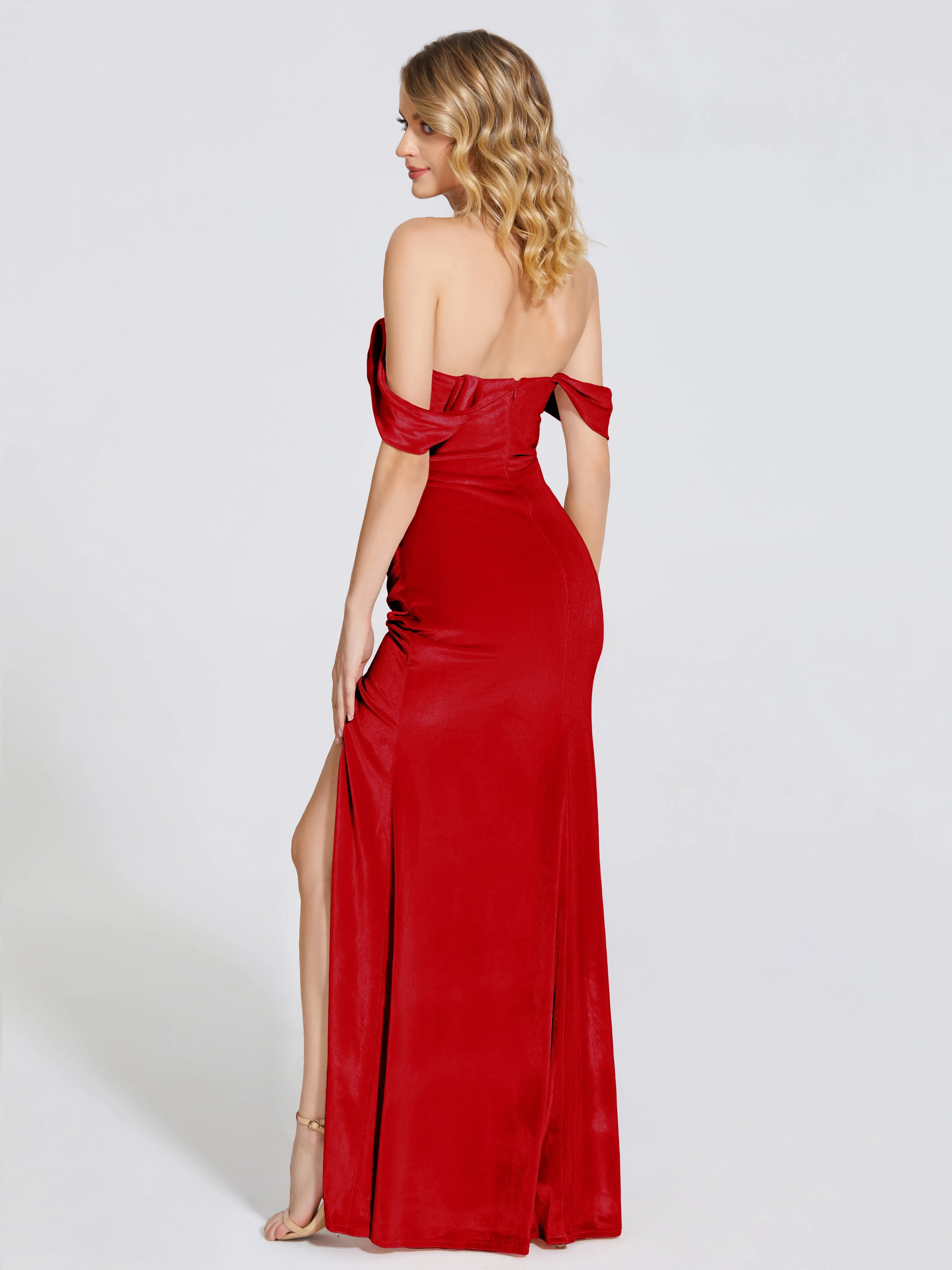 Sienna Pretty Split Velvet Bridesmaid Dresses
