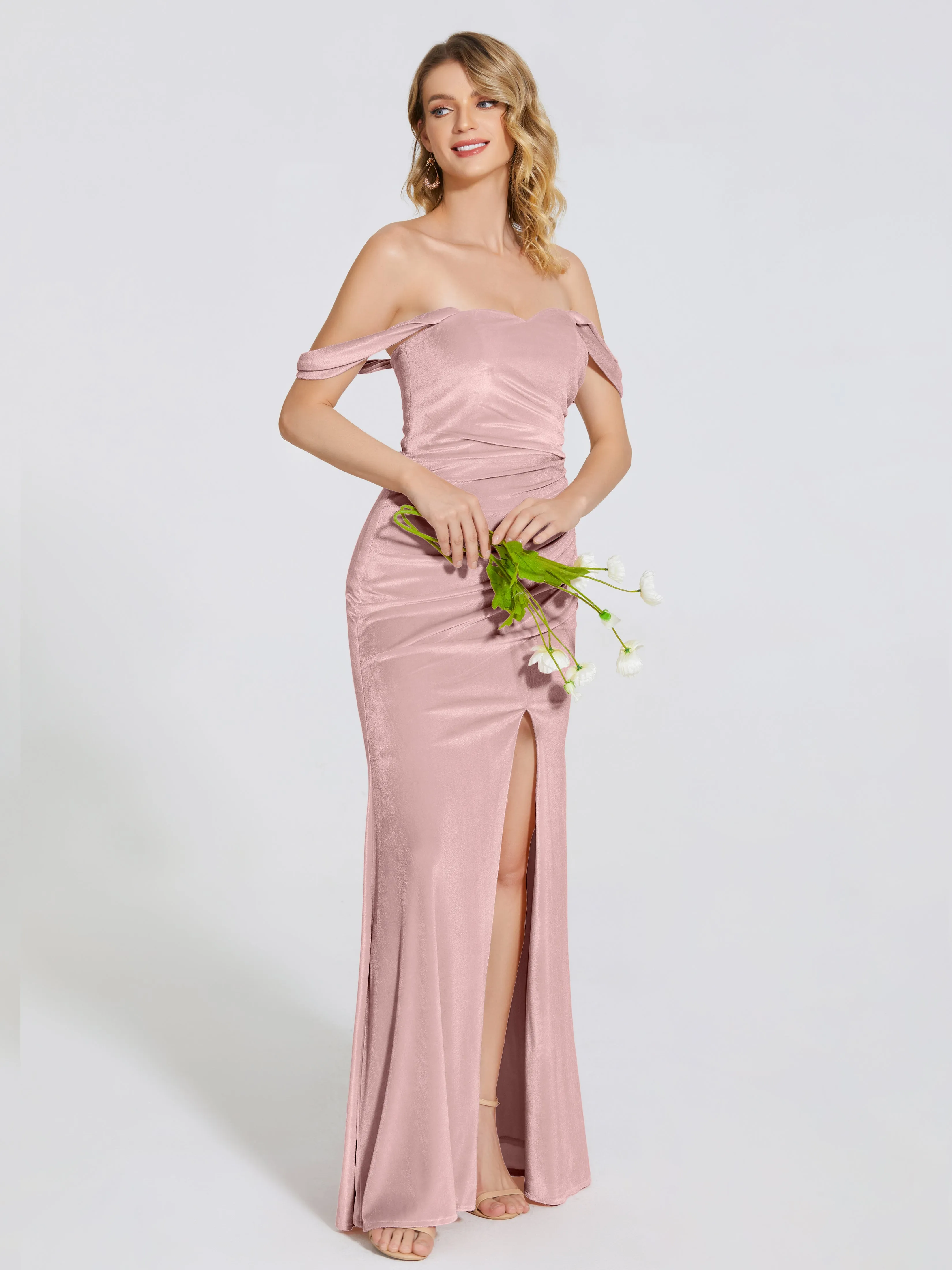 Sienna Pretty Split Velvet Bridesmaid Dresses