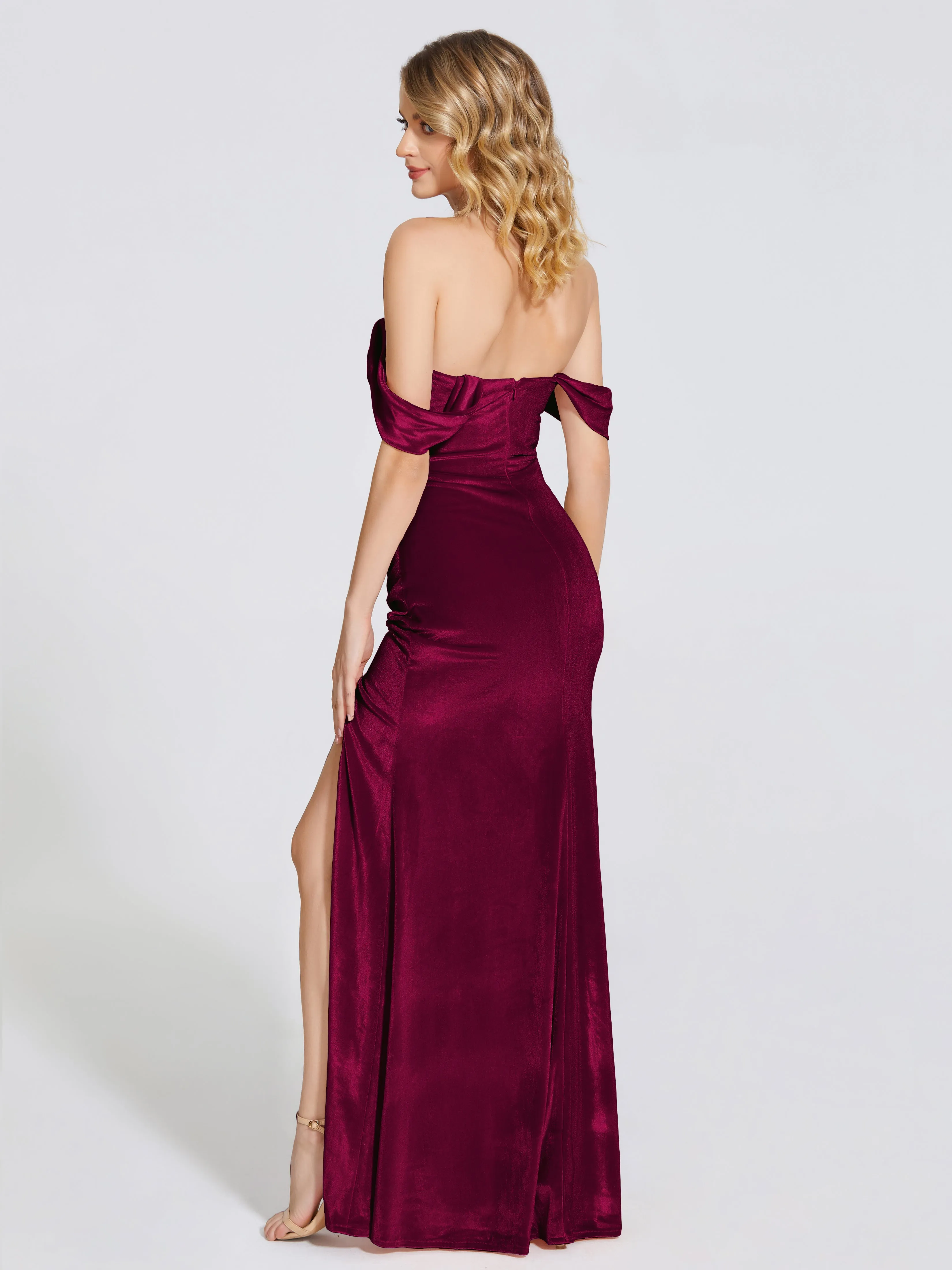 Sienna Pretty Split Velvet Bridesmaid Dresses