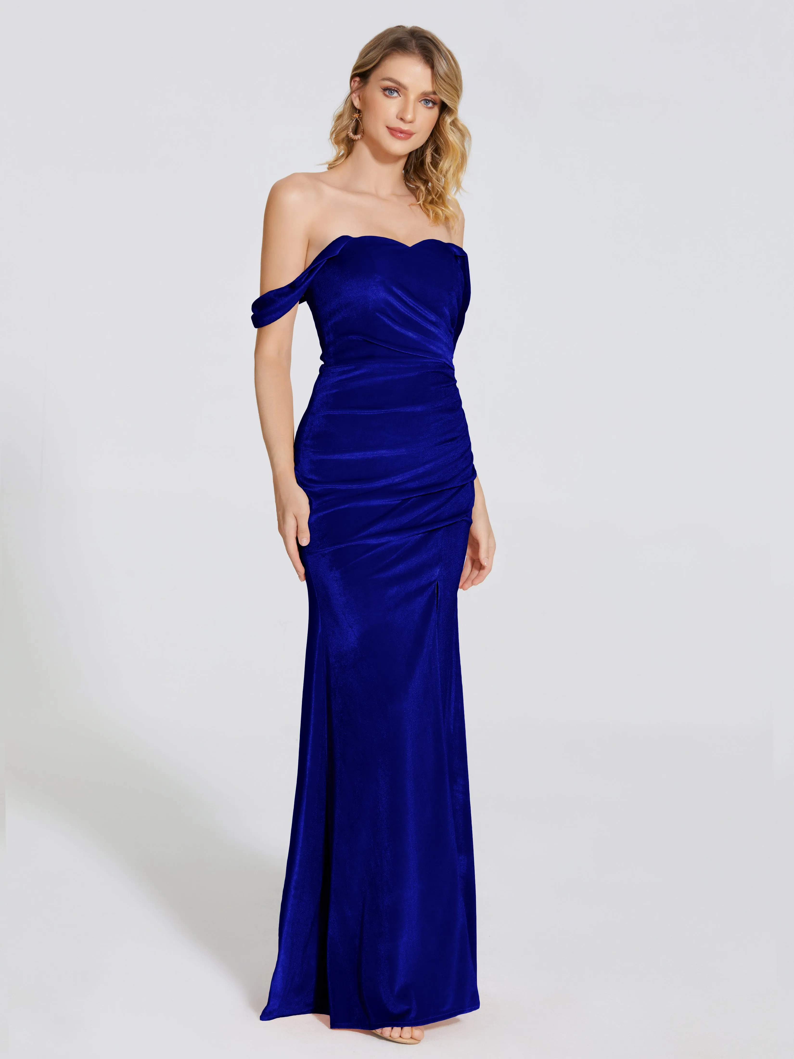Sienna Pretty Split Velvet Bridesmaid Dresses