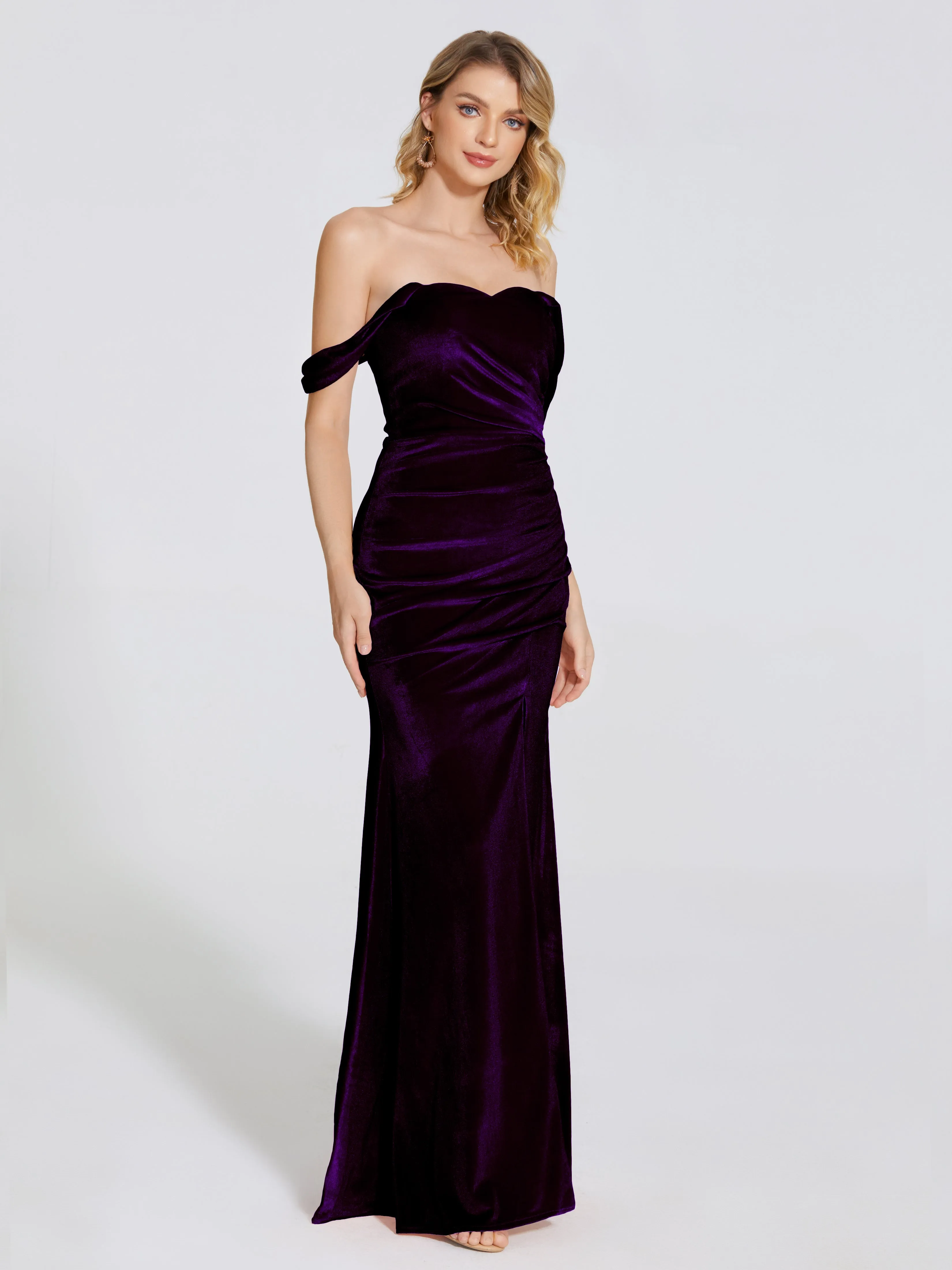 Sienna Pretty Split Velvet Bridesmaid Dresses