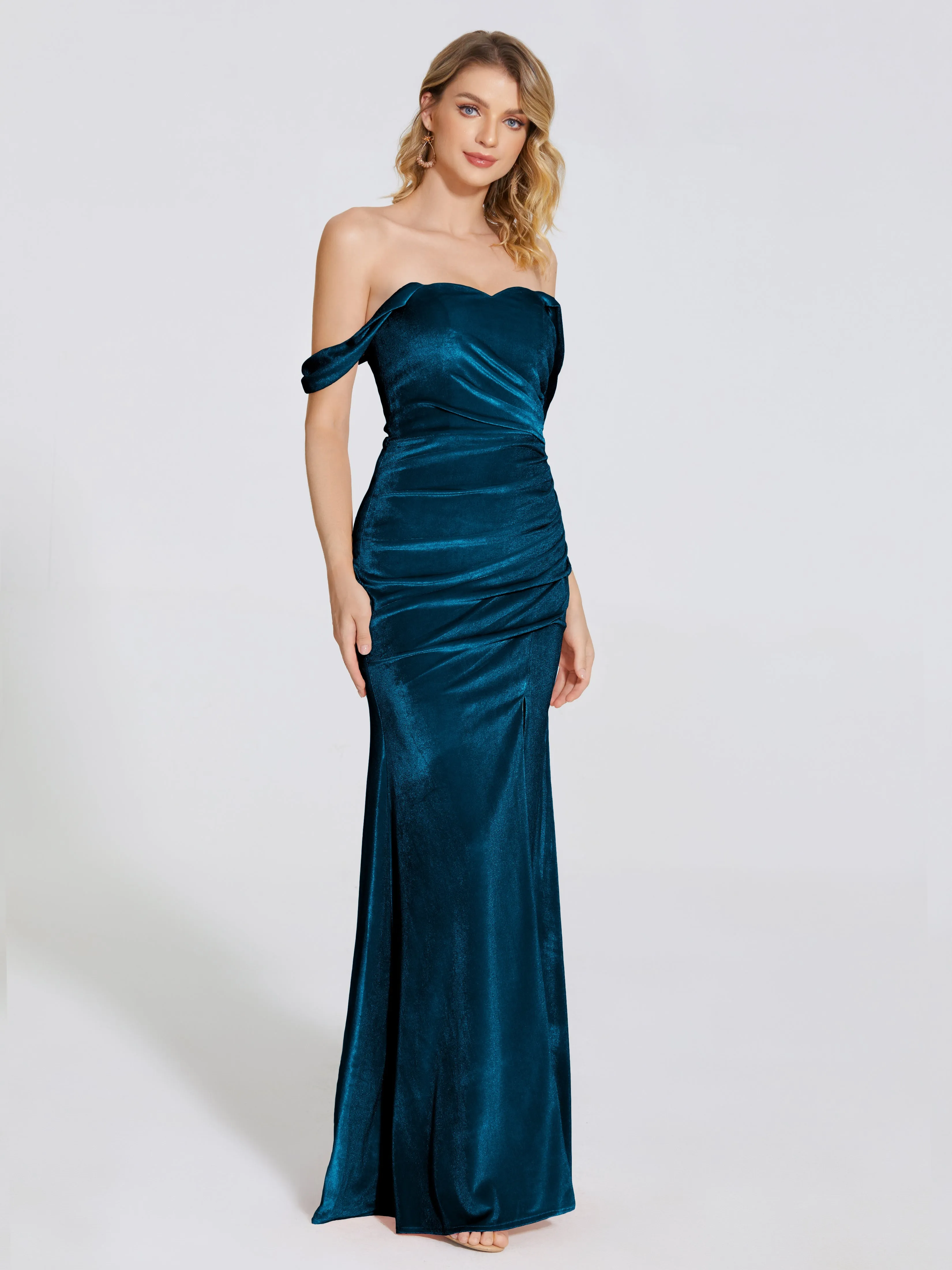 Sienna Pretty Split Velvet Bridesmaid Dresses