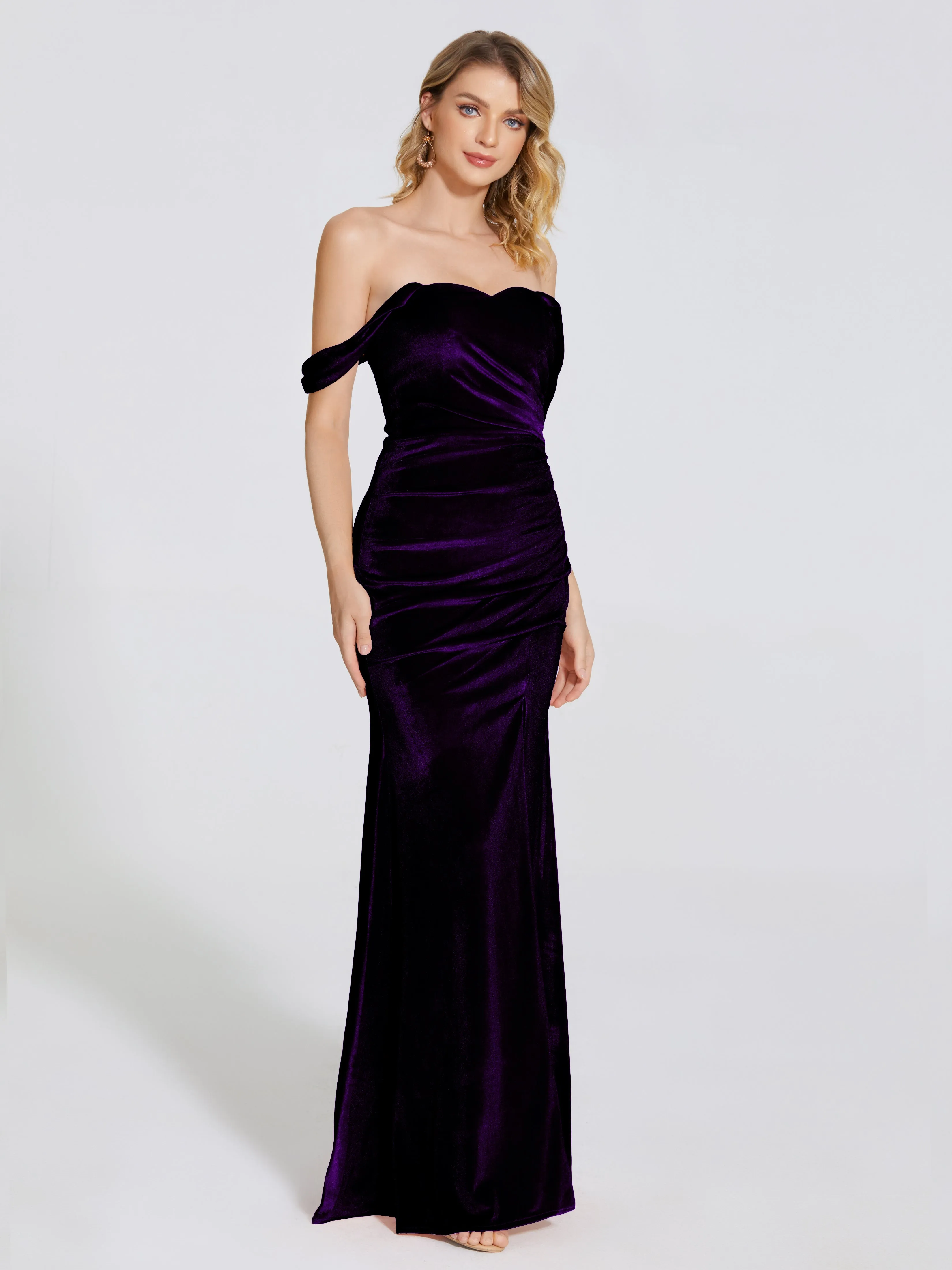 Sienna Pretty Split Velvet Bridesmaid Dresses