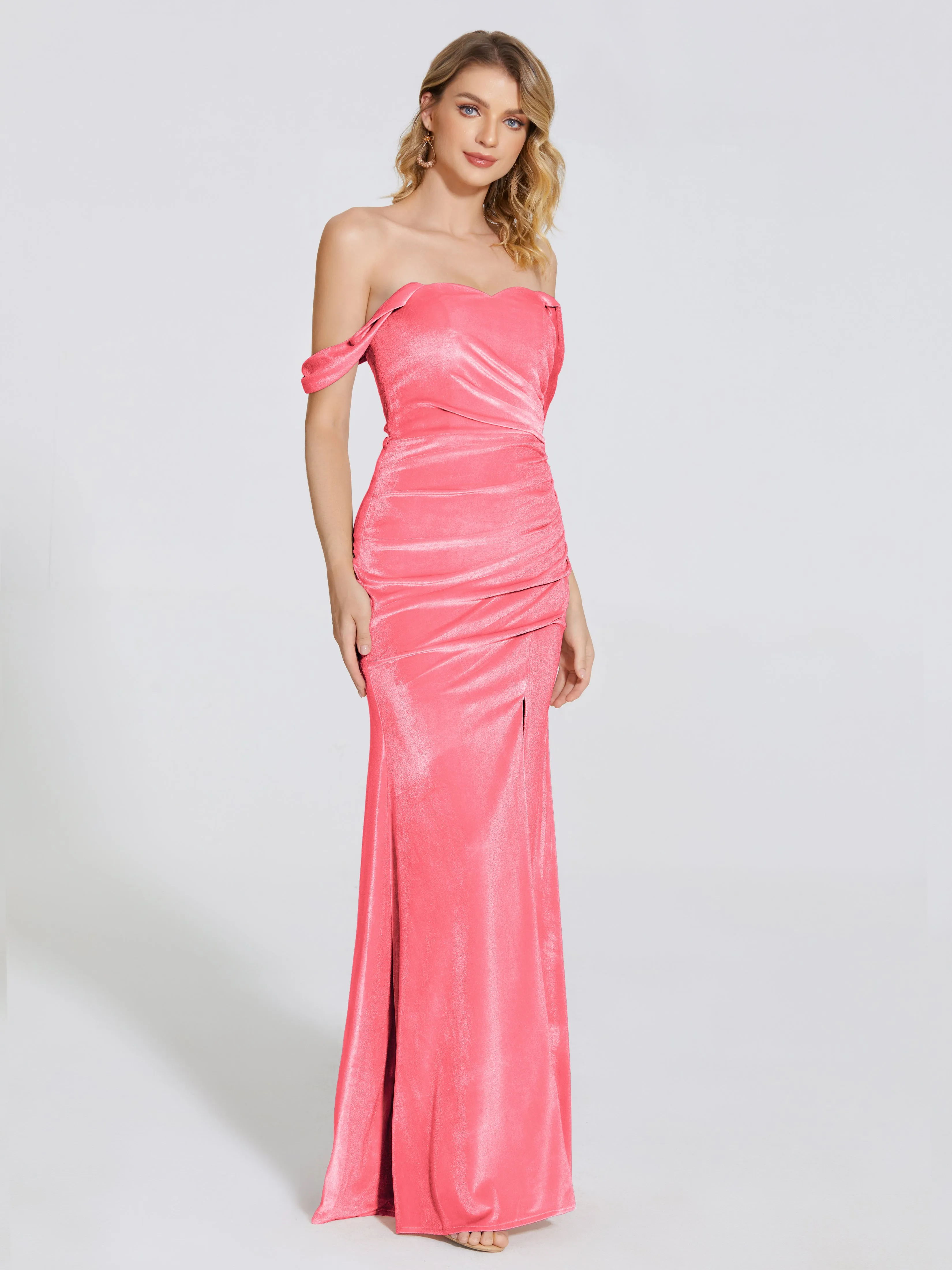 Sienna Pretty Split Velvet Bridesmaid Dresses
