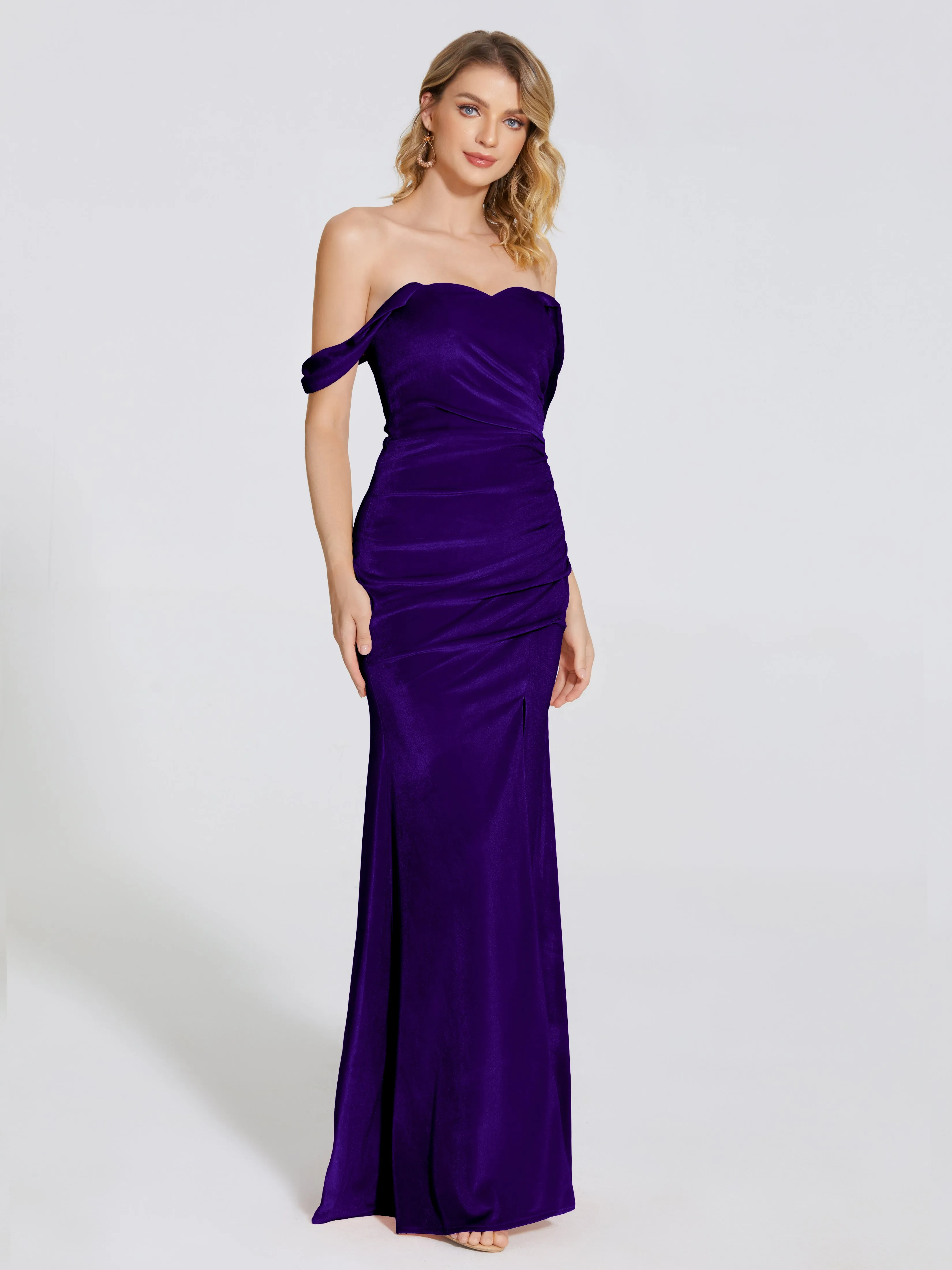 Sienna Pretty Split Velvet Bridesmaid Dresses