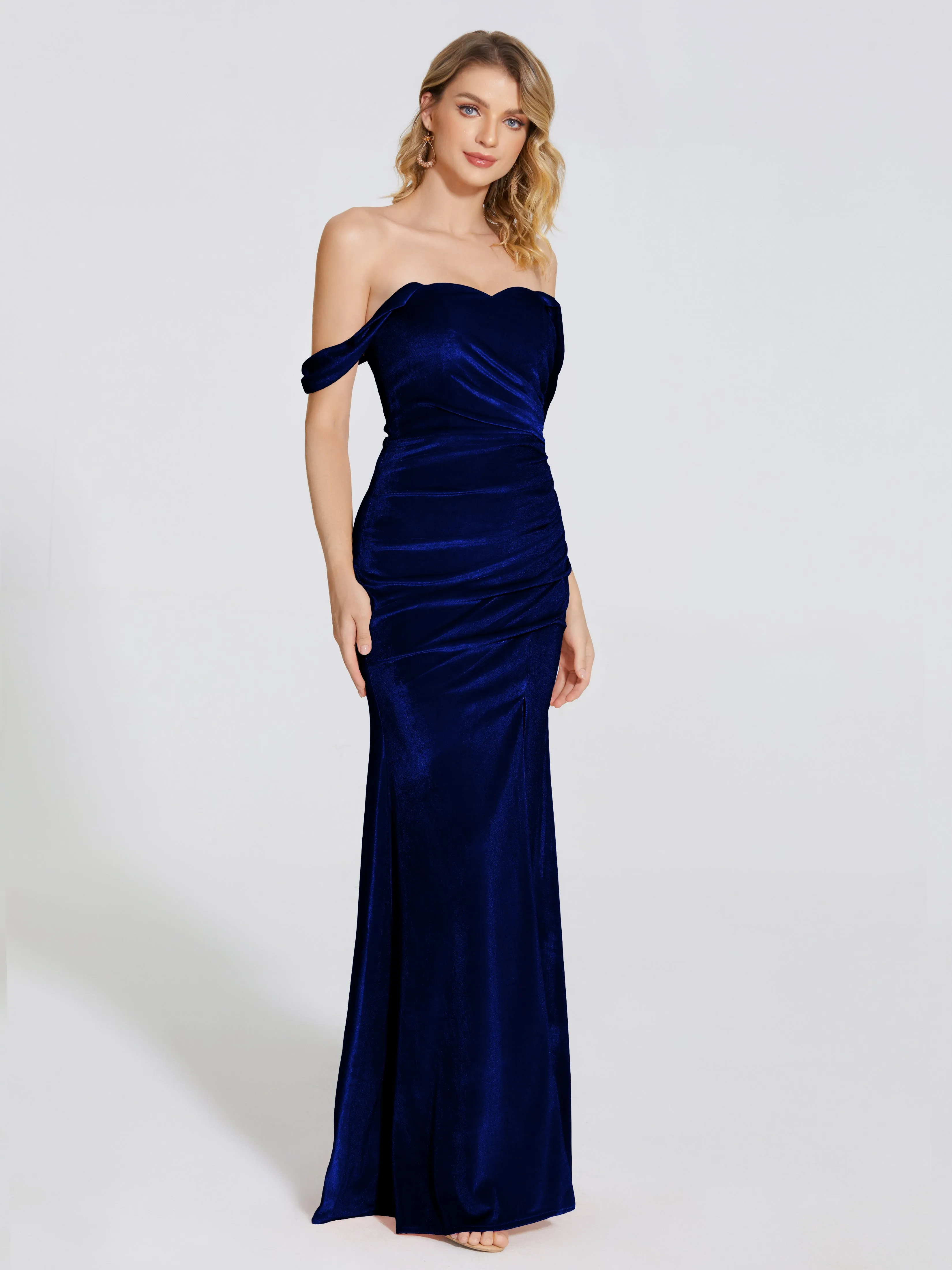 Sienna Pretty Split Velvet Bridesmaid Dresses