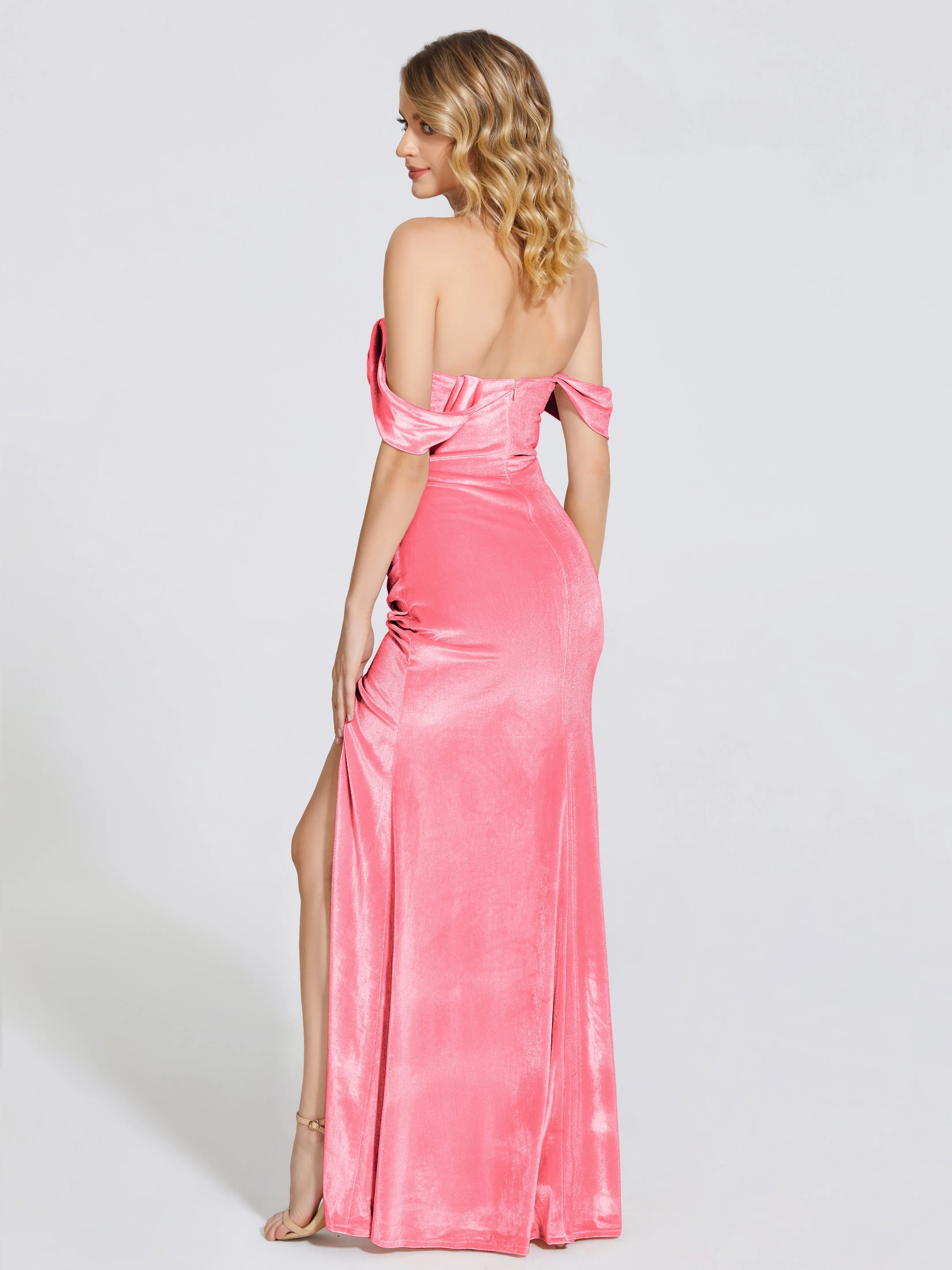 Sienna Pretty Split Velvet Bridesmaid Dresses