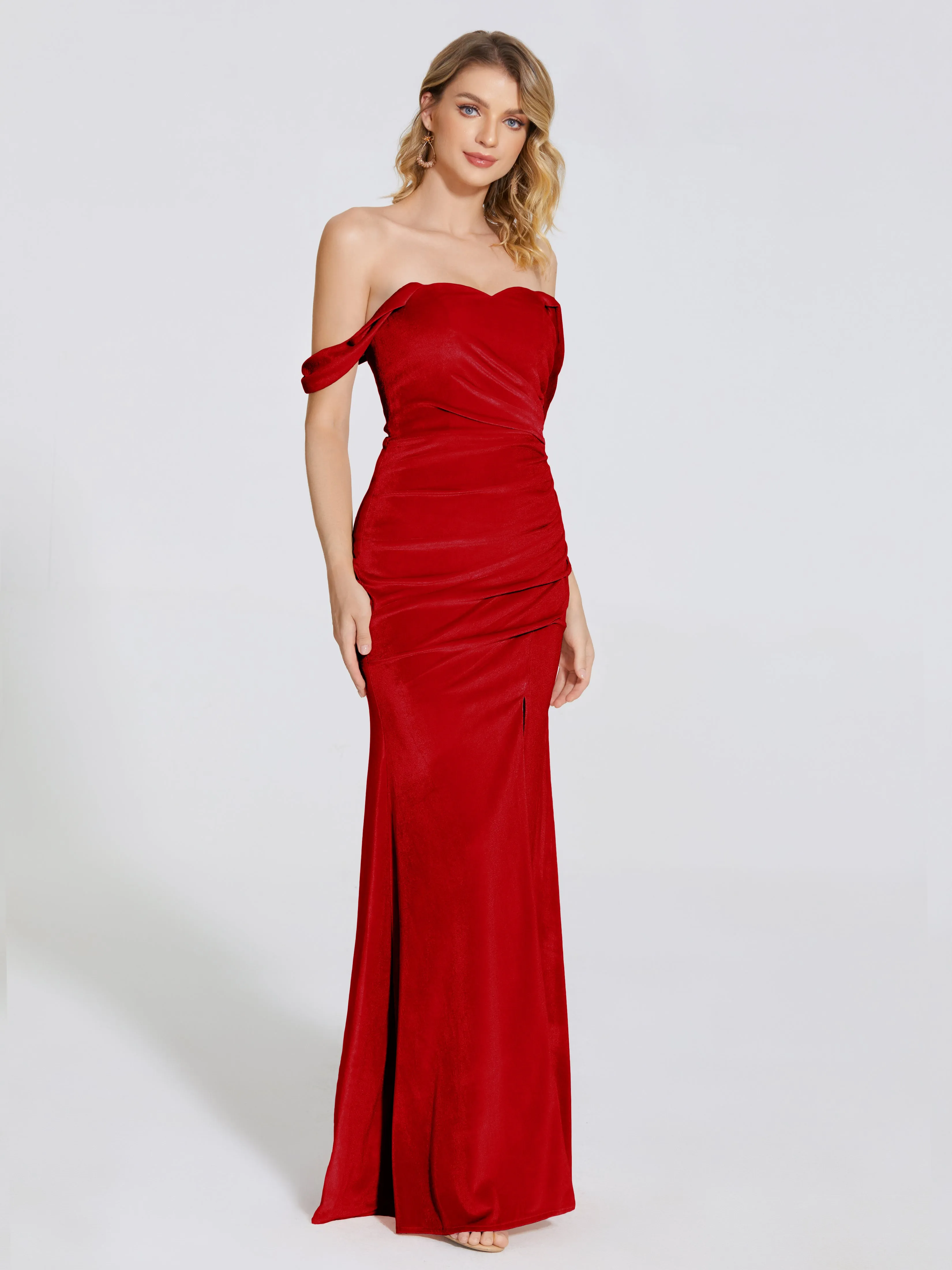 Sienna Pretty Split Velvet Bridesmaid Dresses