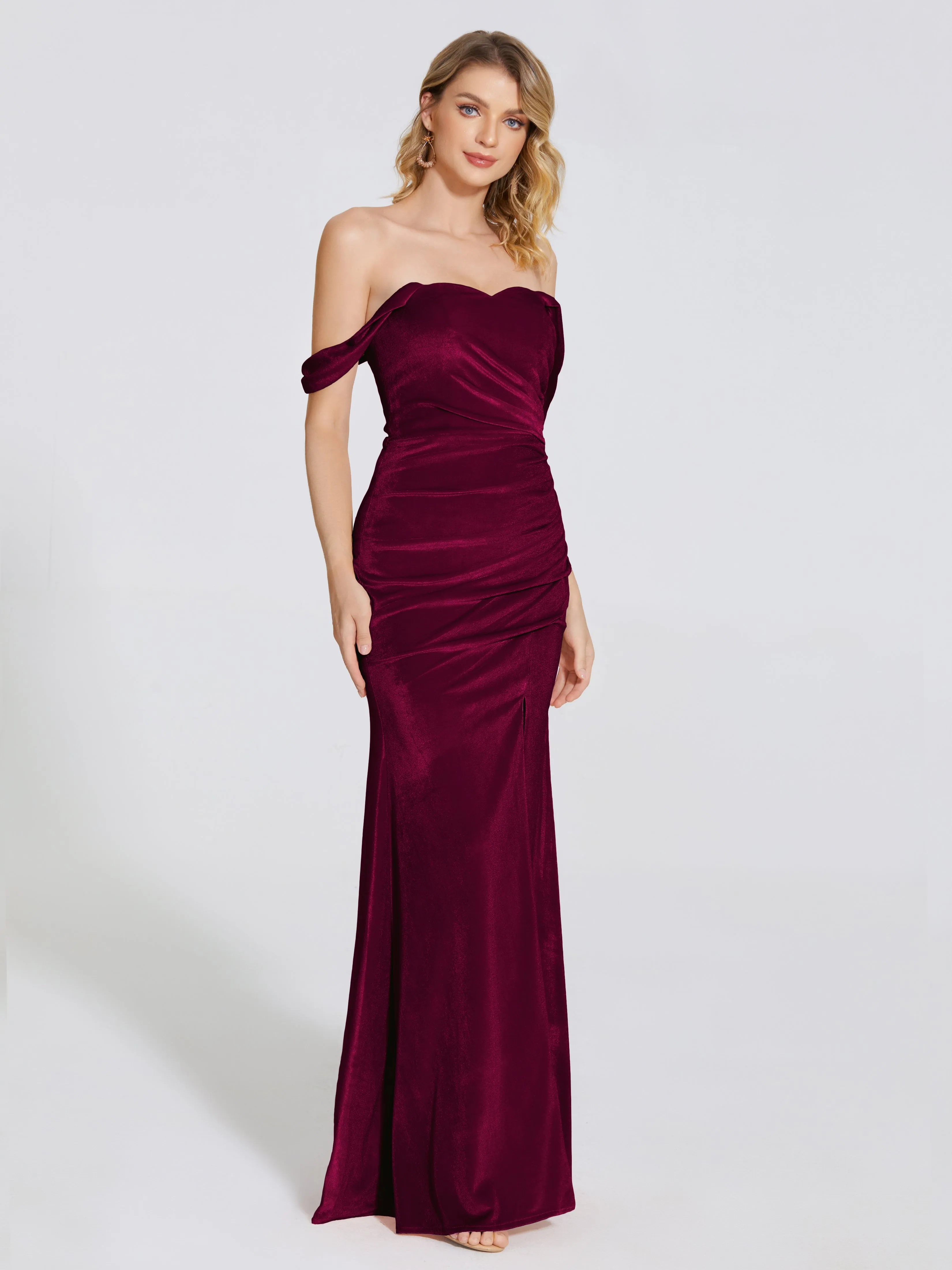 Sienna Pretty Split Velvet Bridesmaid Dresses